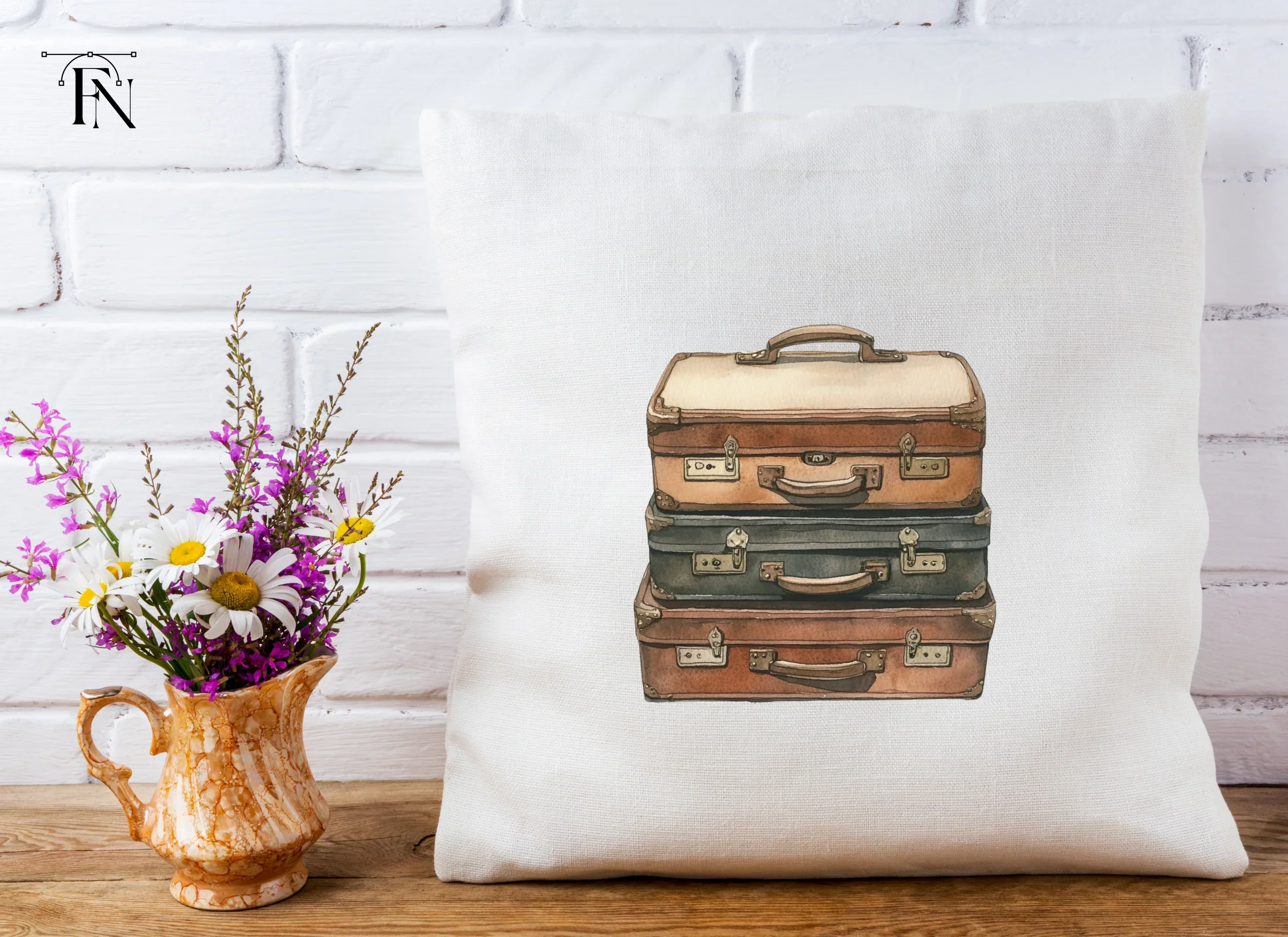 Vintage Suitcase Stack Clipart Bundle - Image 5