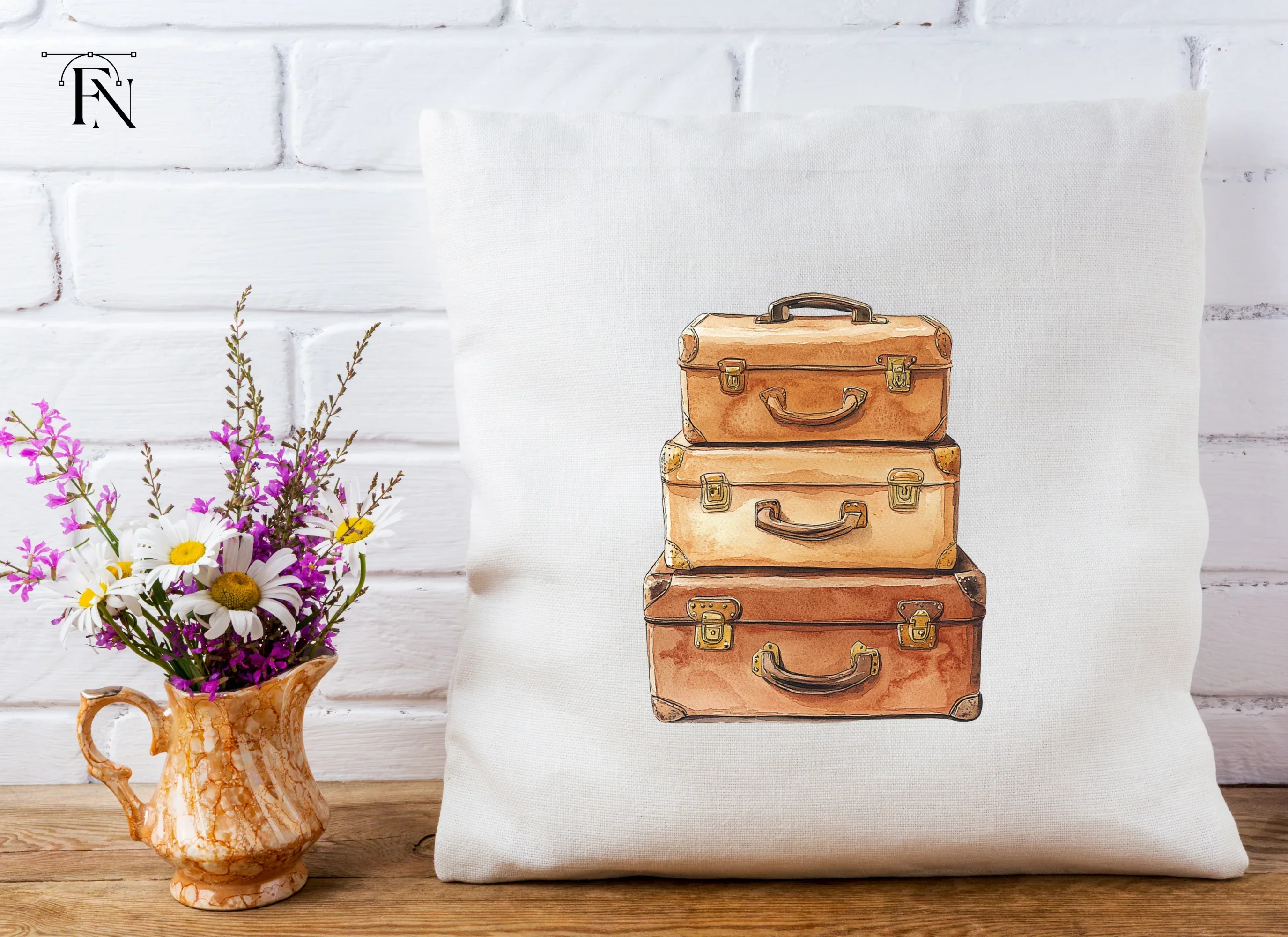 Vintage Suitcase Stack Clipart Bundle - Image 5