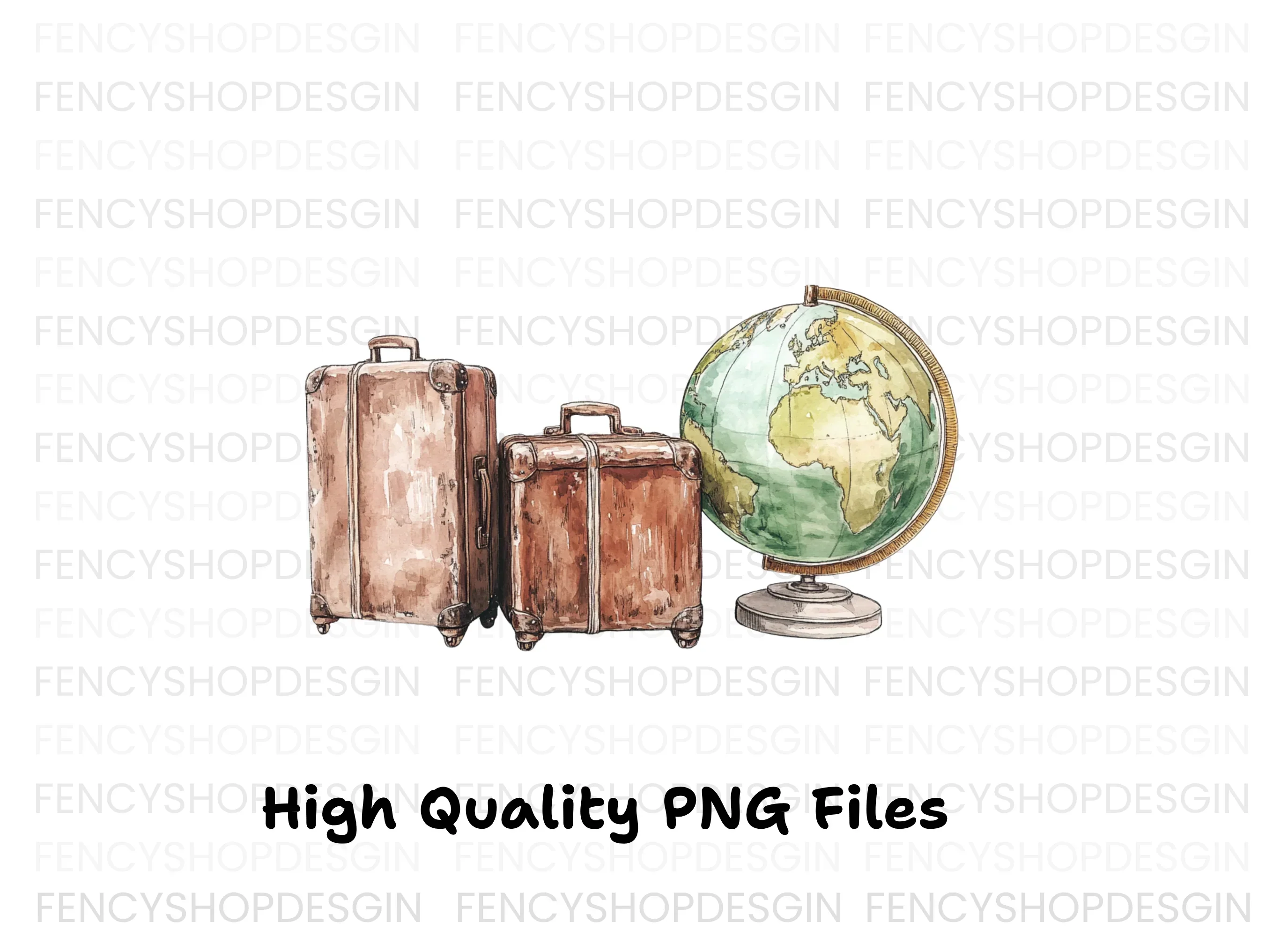 Vintage Travel Globes Clipart Bundle - Image 3