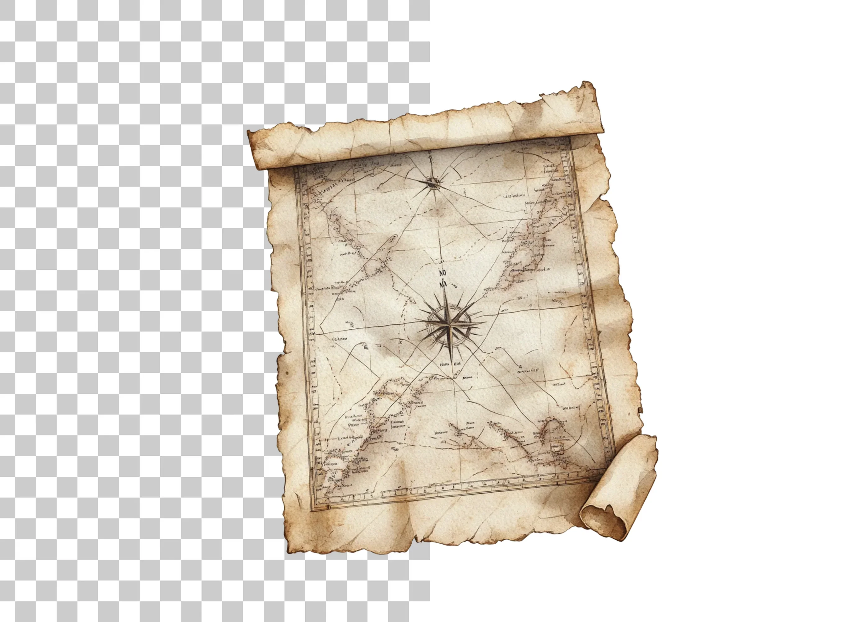 Vintage Treasure Map Clipart Bundle - Image 2