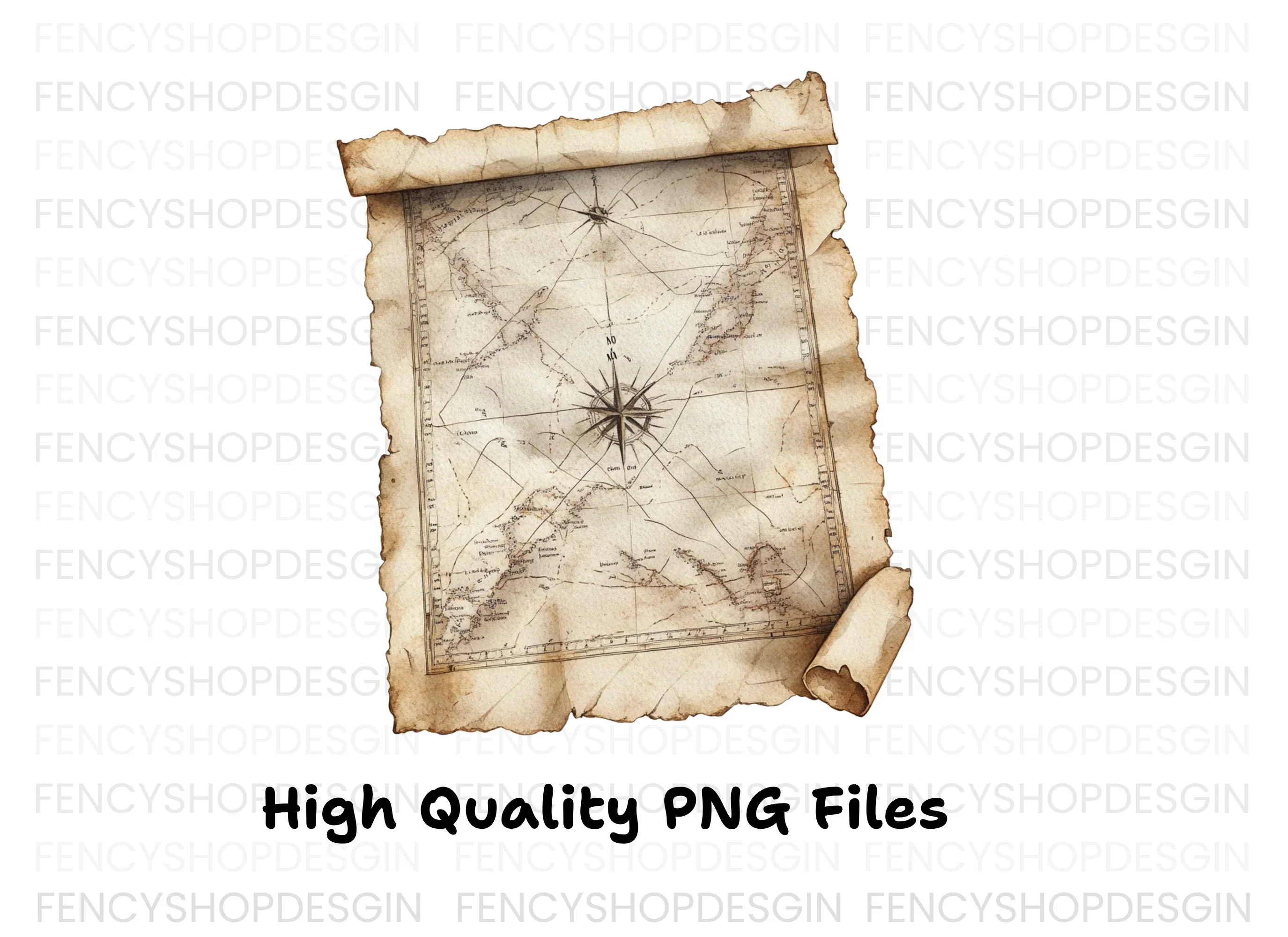 Vintage Treasure Map Clipart Bundle - Image 3