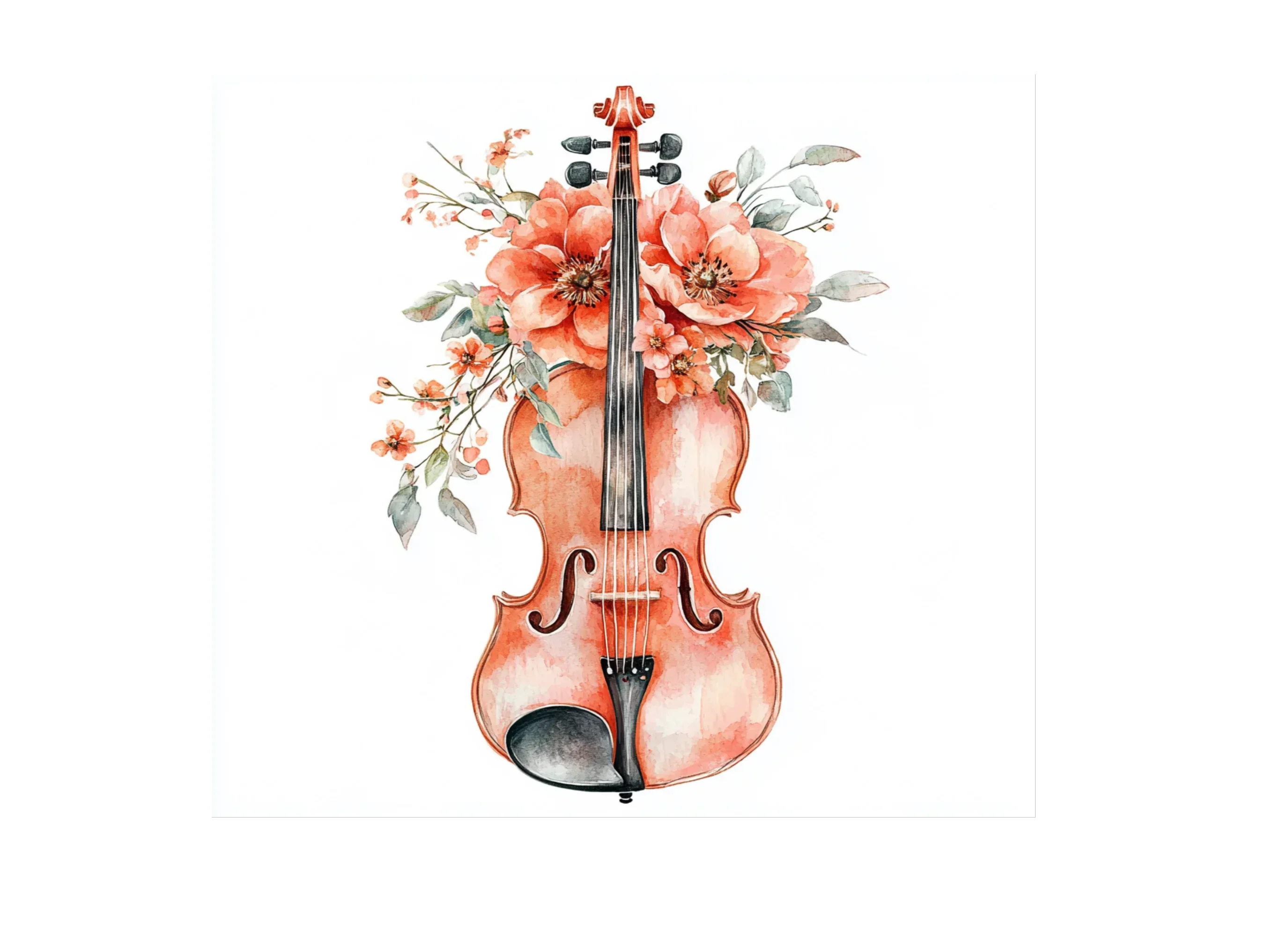 Violin Floral Clipart Bundle - Image 2