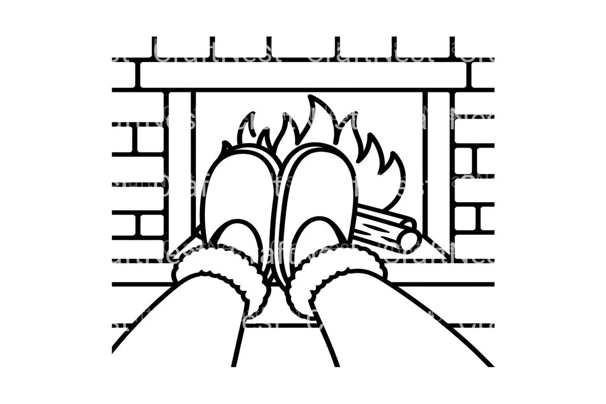 Warm Fireplace Feet Coloring Books - Image 3