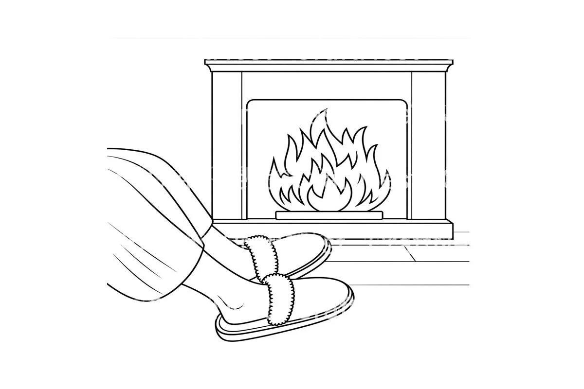 Warm Fireplace Feet Coloring Books - Image 4