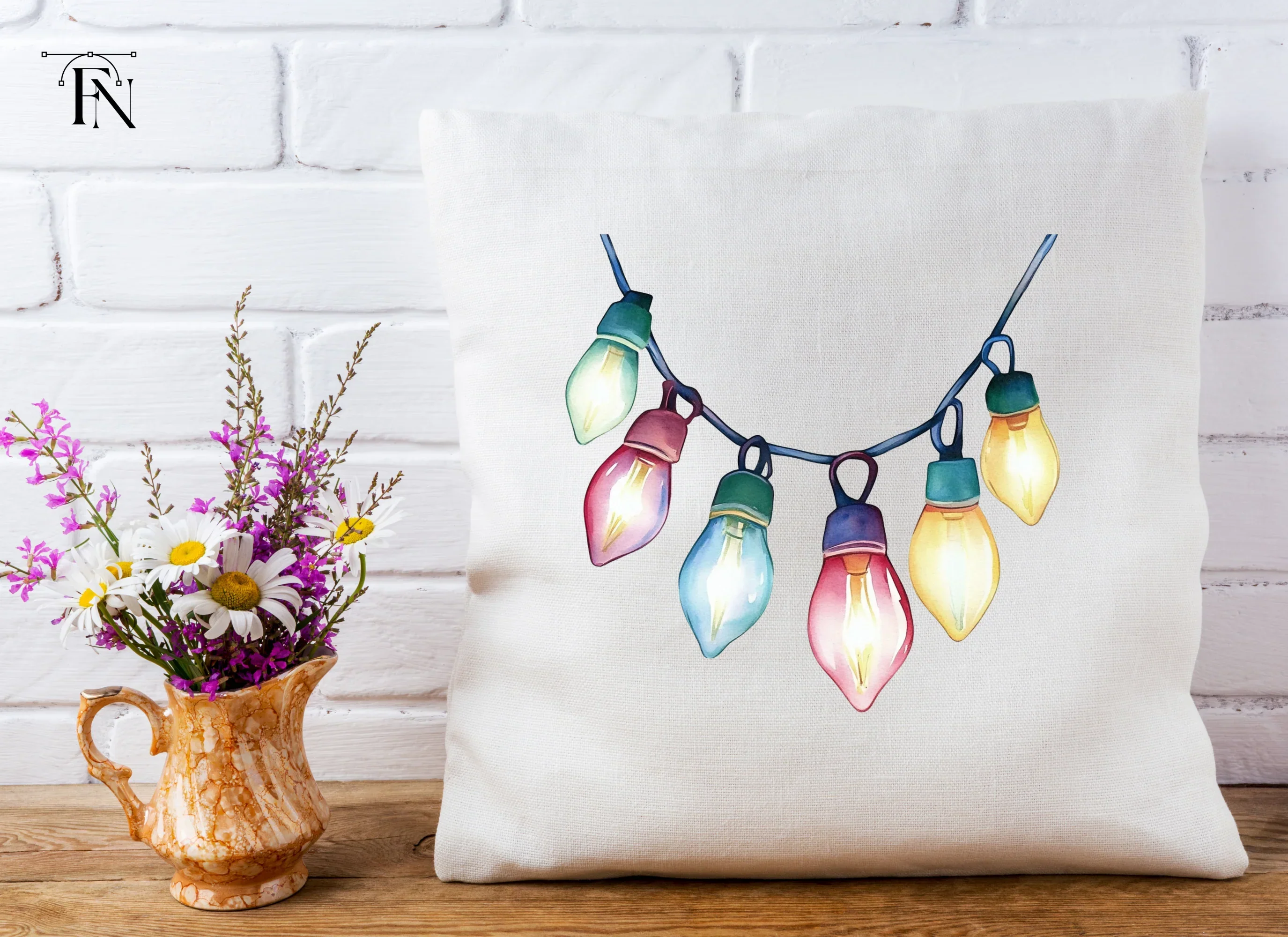 Warm Glow String Lights Clipart Bundle - Image 3