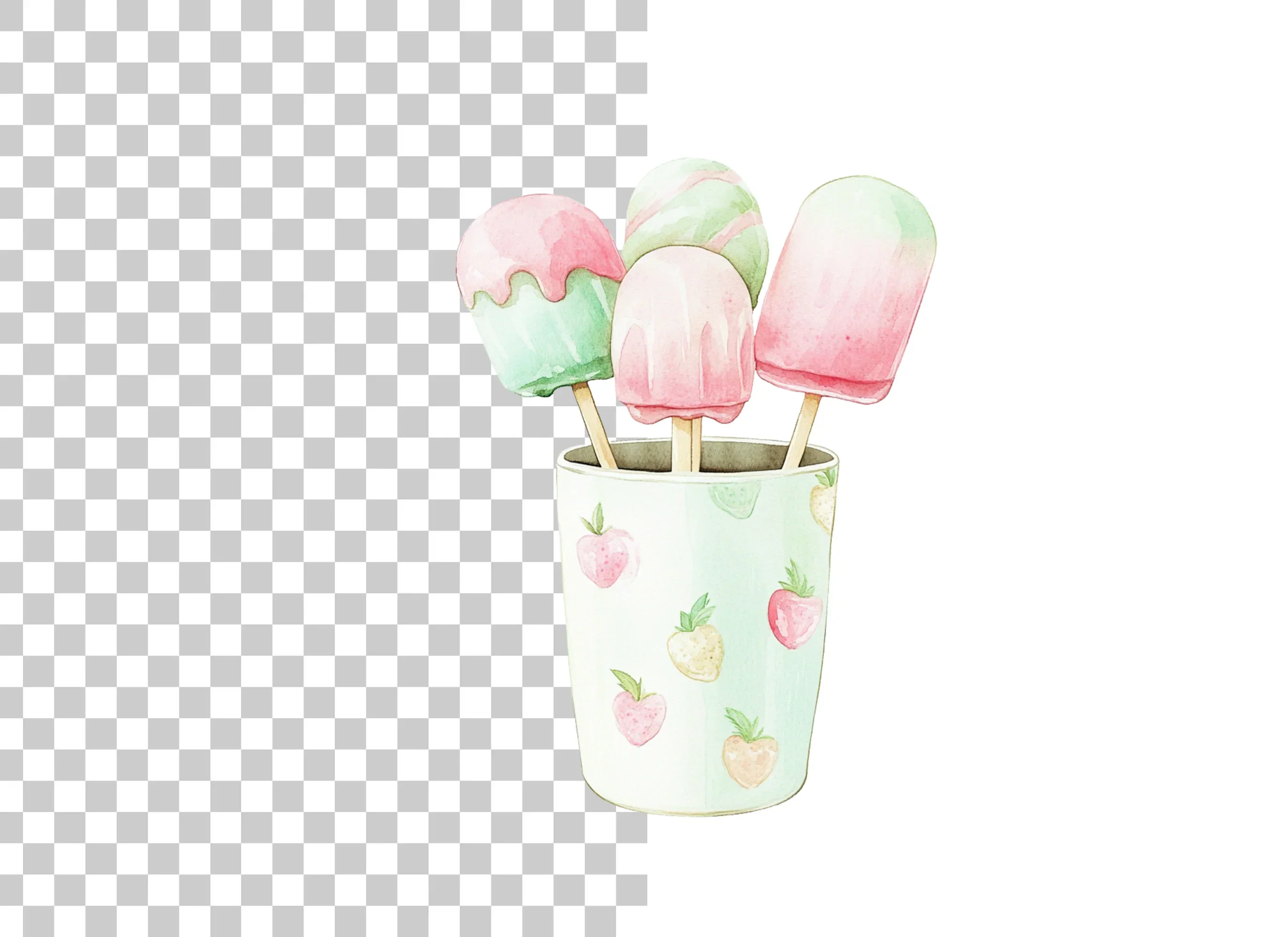 Watermelon Popsicle Clipart Bundle - Image 2