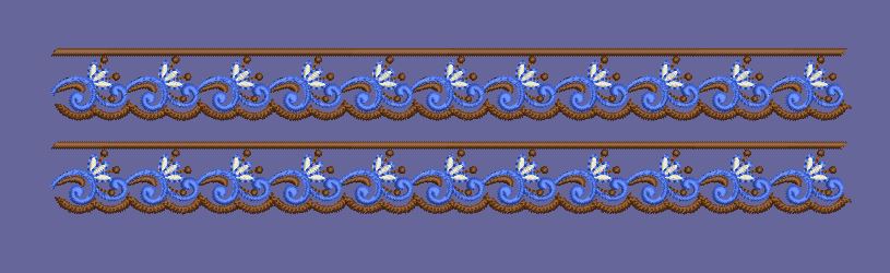 Wave Pattern Trim Embroidery Design