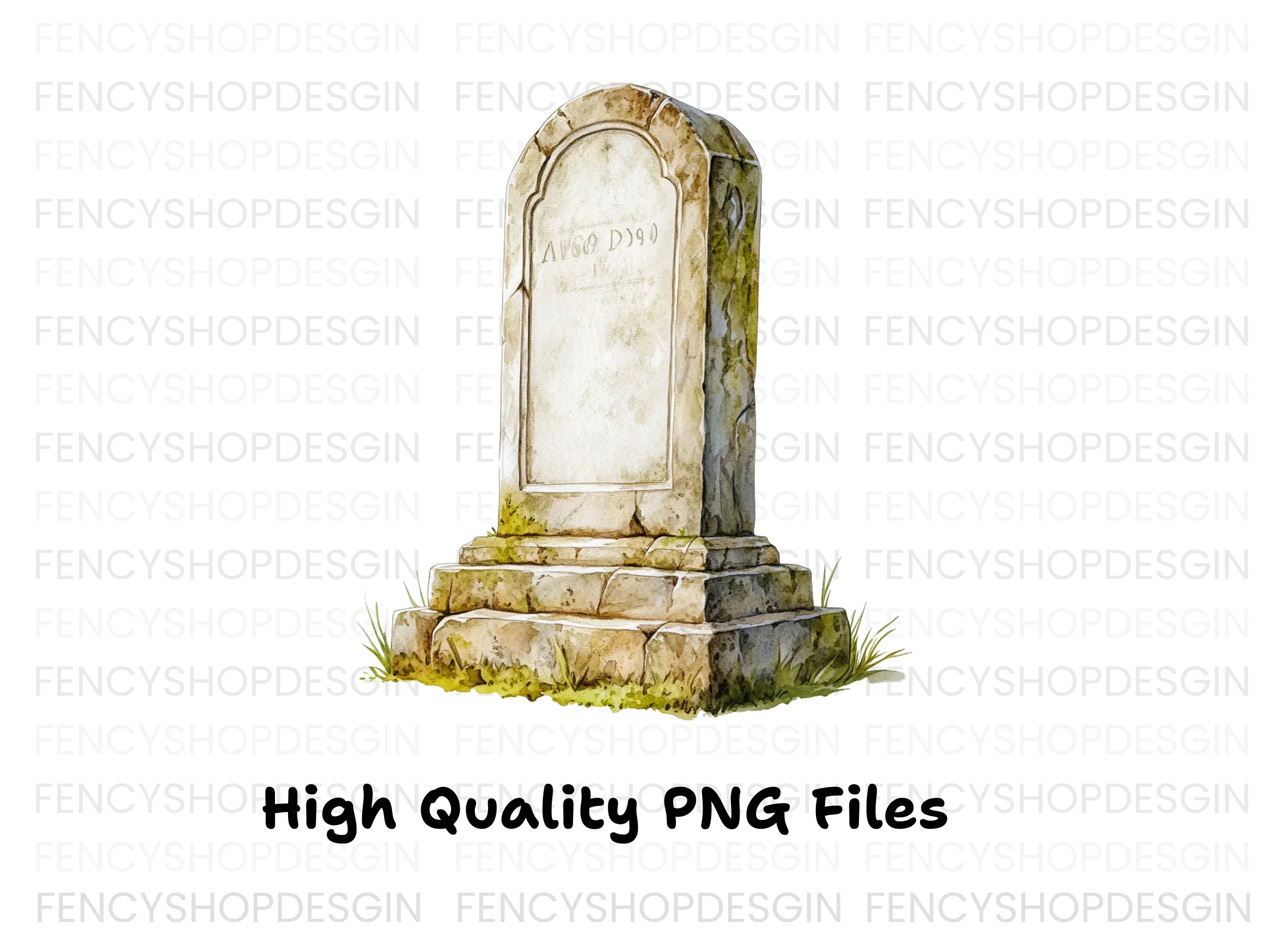 Weathered Gravestone Clipart Bundle - Image 3