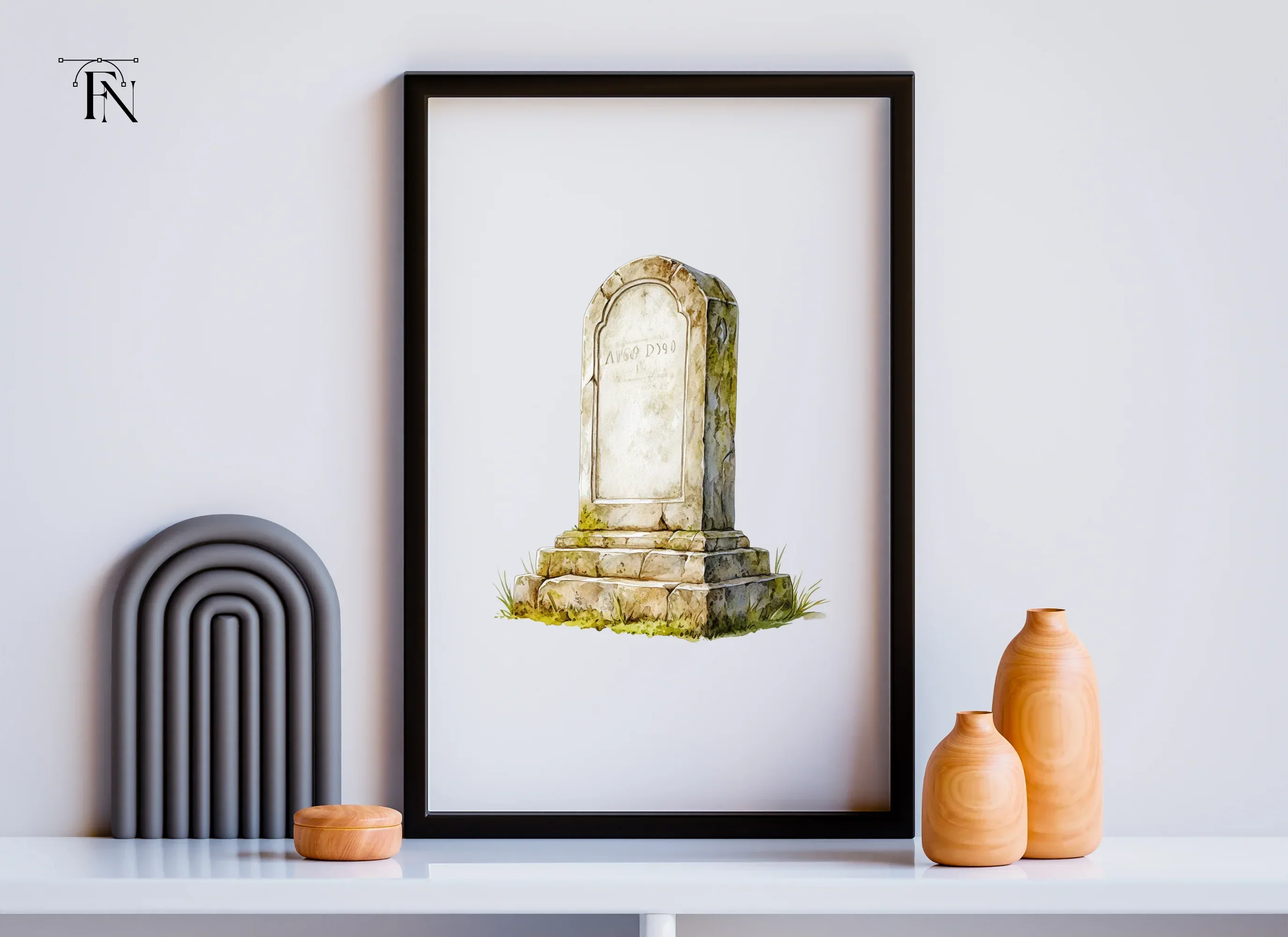 Weathered Gravestone Clipart Bundle - Image 6