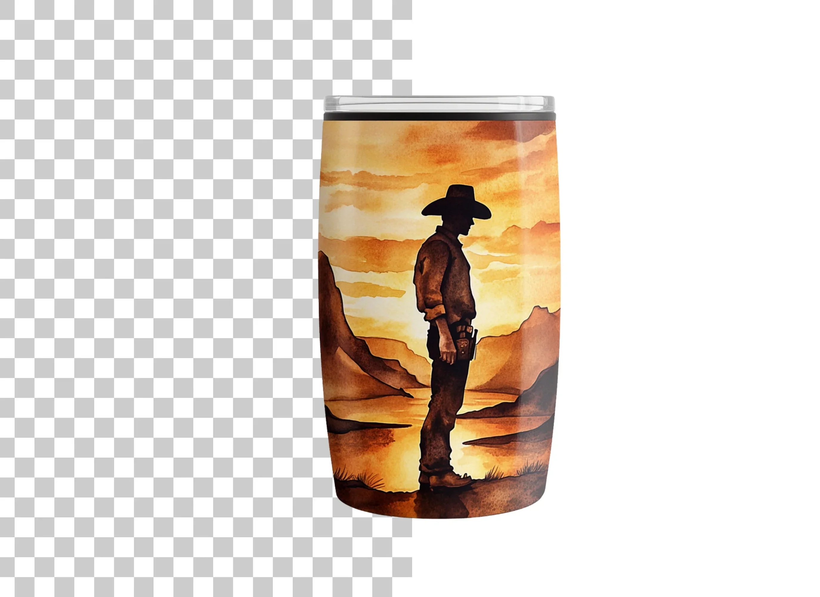 Western Landscape Cowboy Tumbler Clipart Bundle - Image 2