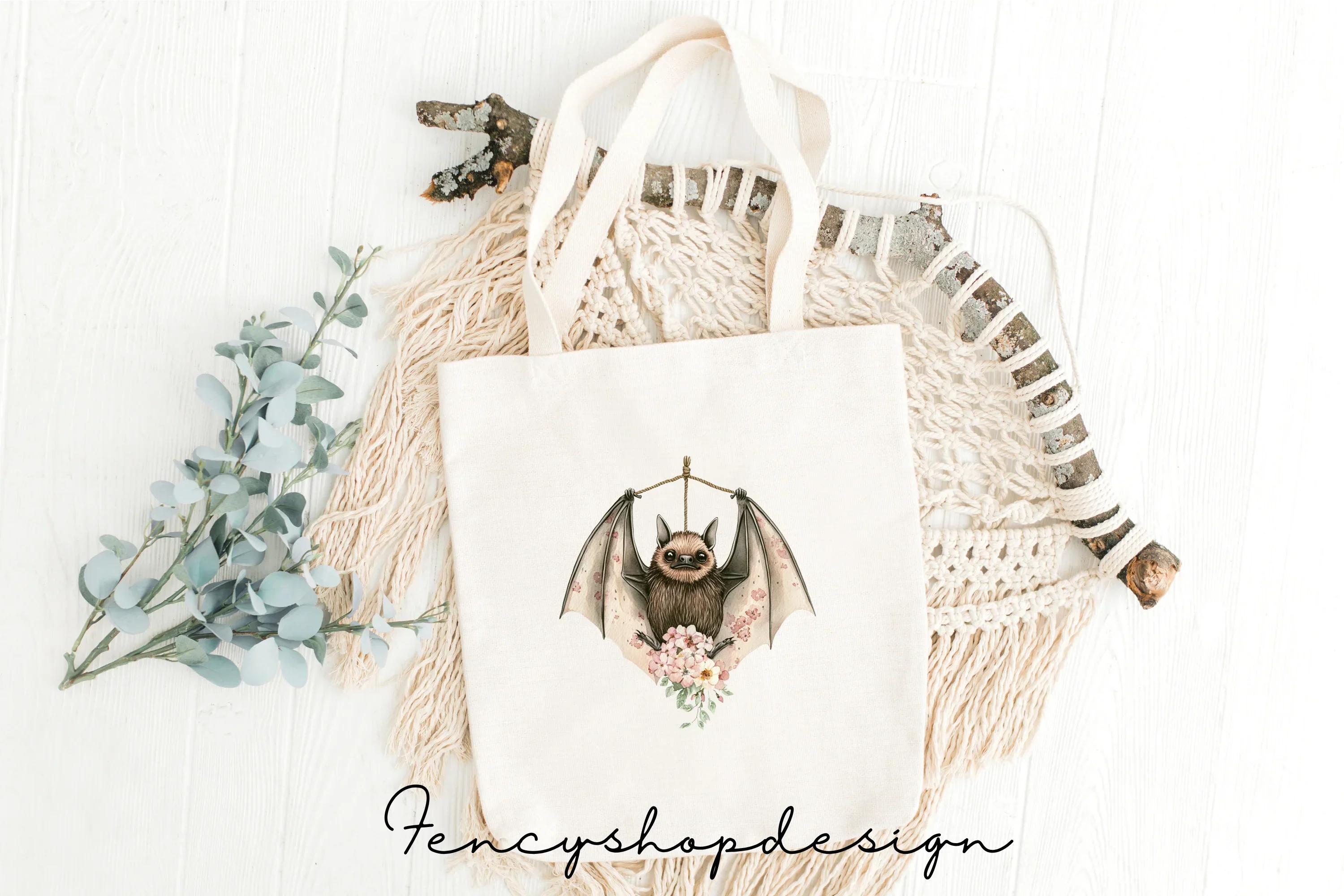 Whimsical Bat Floral Accents Clipart Bundle - Image 3
