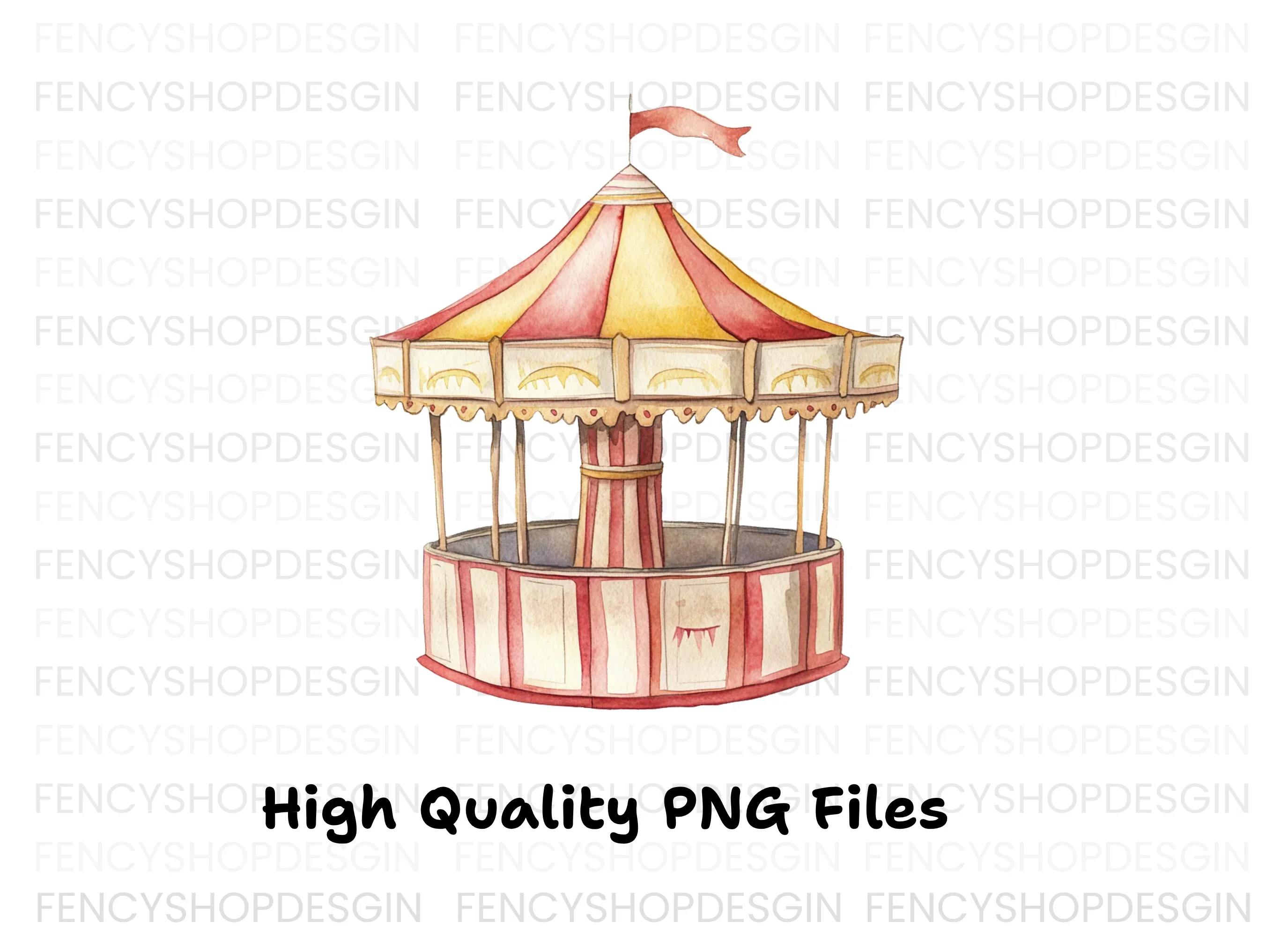 Whimsical Carnival Merry Go Round Clipart Bundle - Image 2