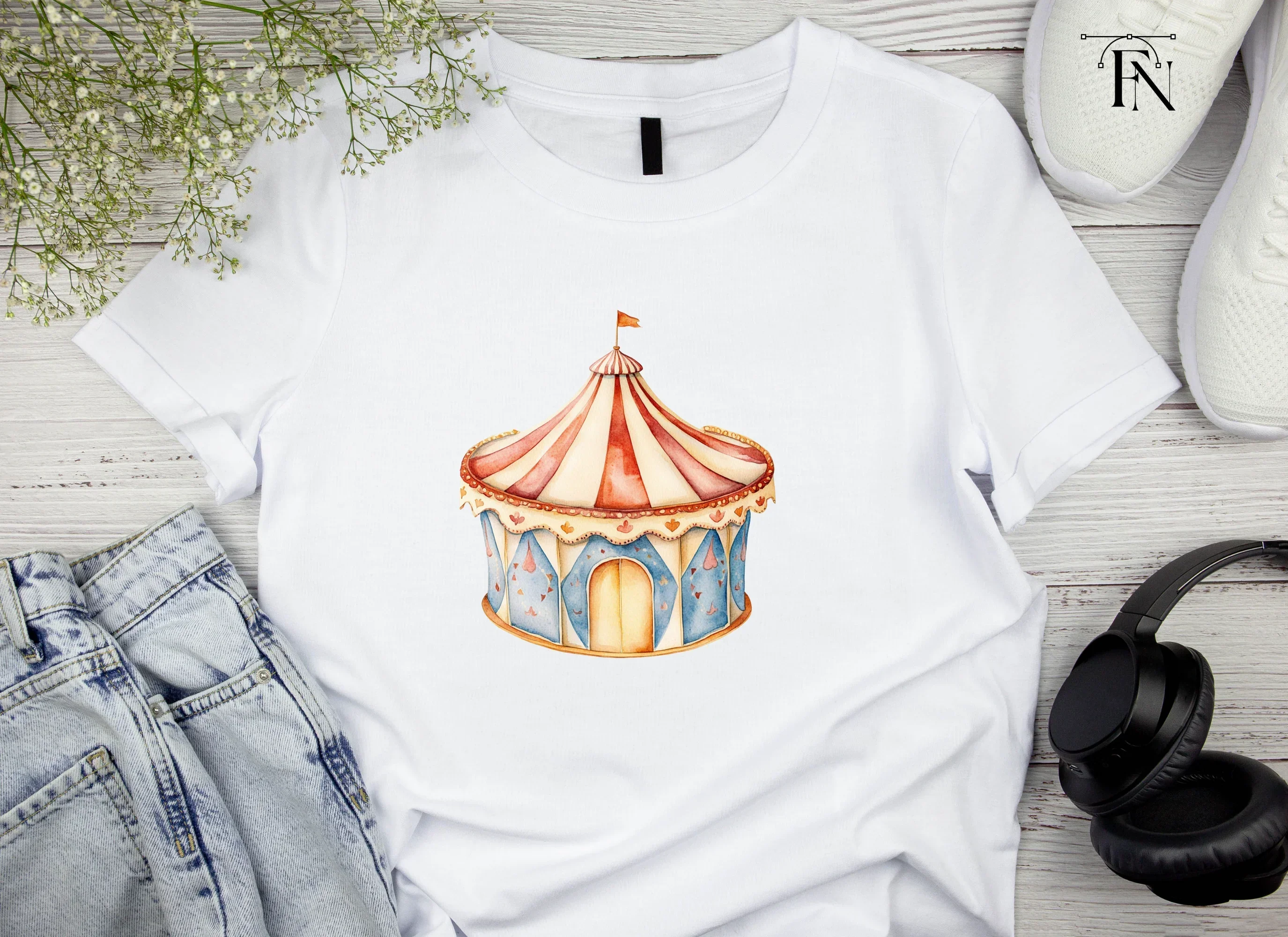 Whimsical Circus Tent Clipart Bundle - Image 4