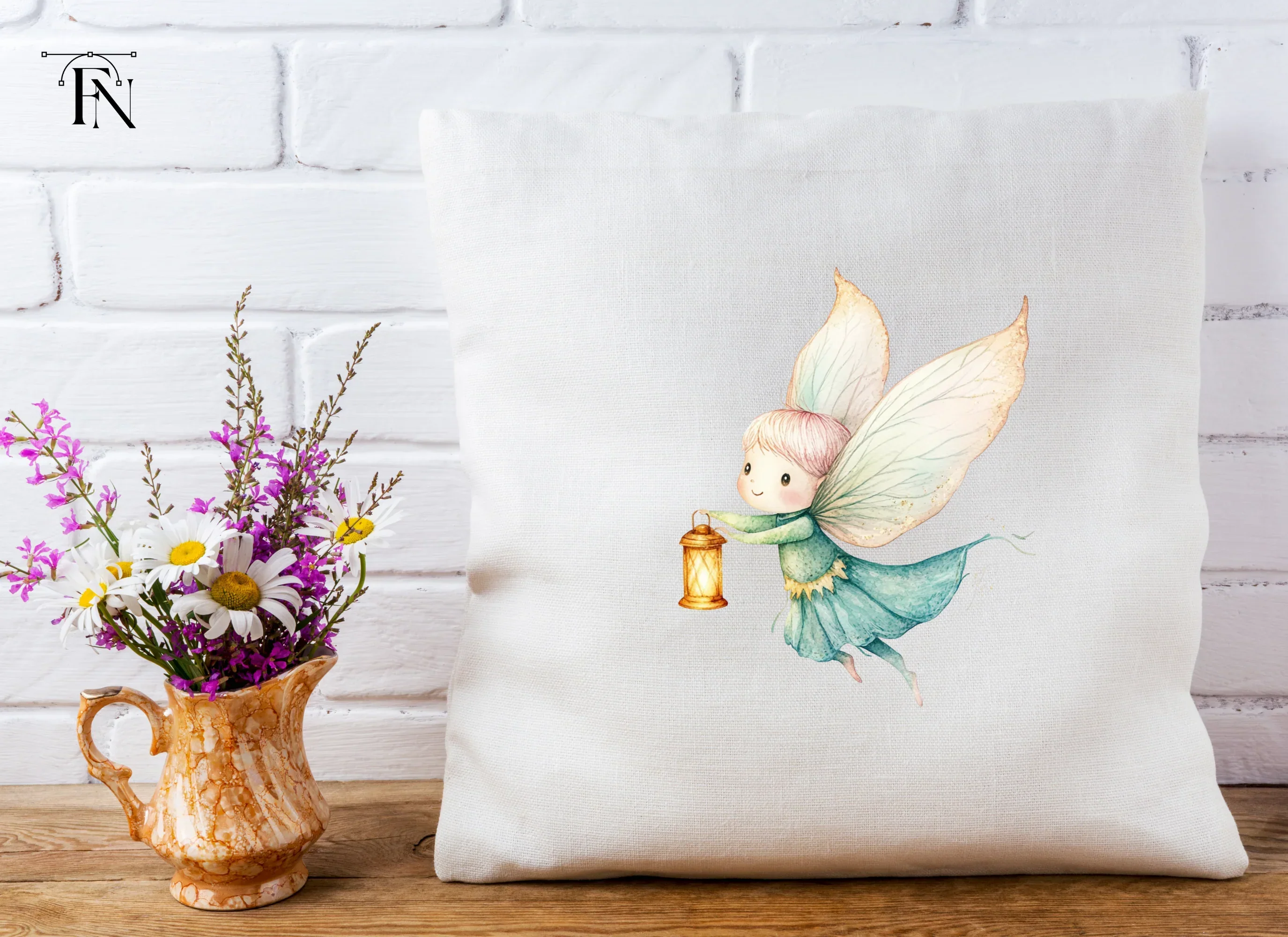Whimsical Fairies with Lanterns Clipart Bundle - Image 5