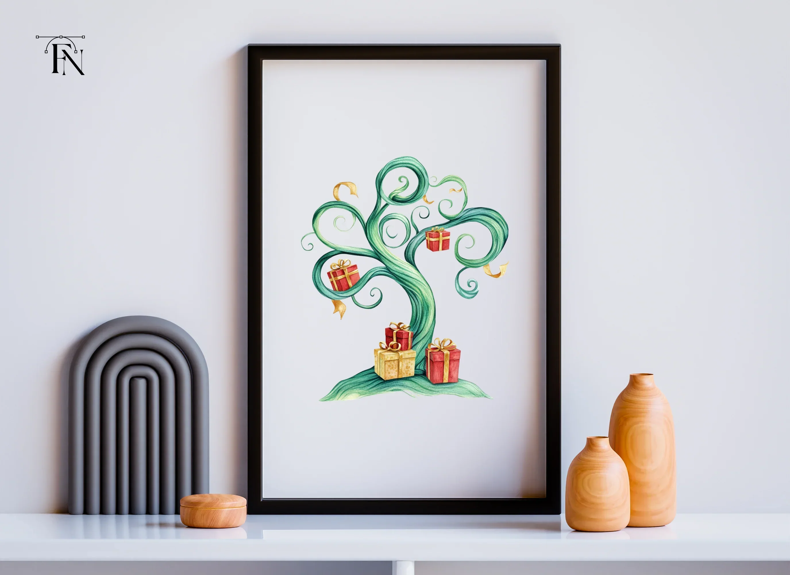 Whimsical Gift Trees Clipart Bundle - Image 3