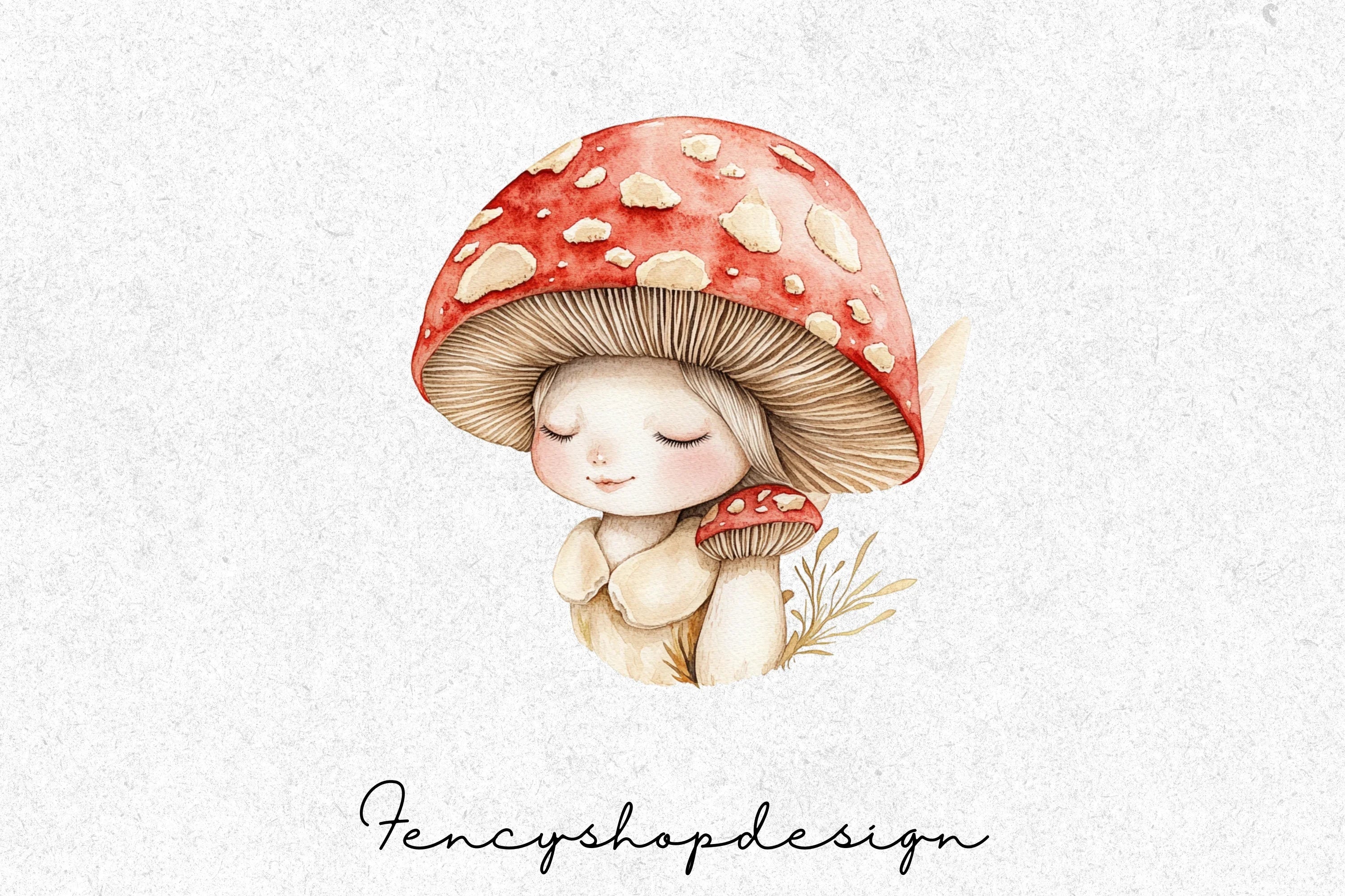 Whimsical Mushroom Toadstool Clipart Bundle - Image 4