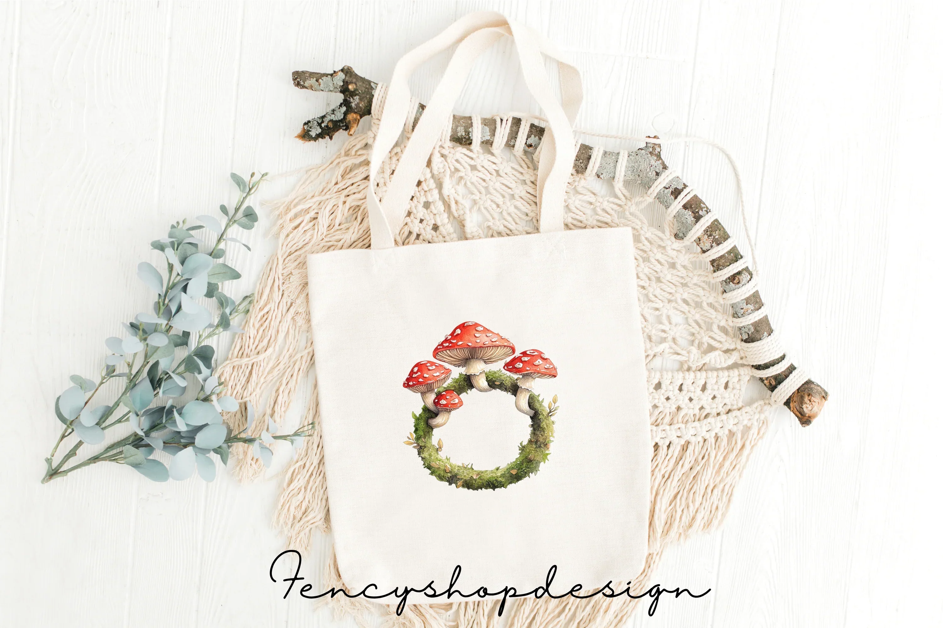 Whimsical Mushroom Toadstool Clipart Bundle - Image 8
