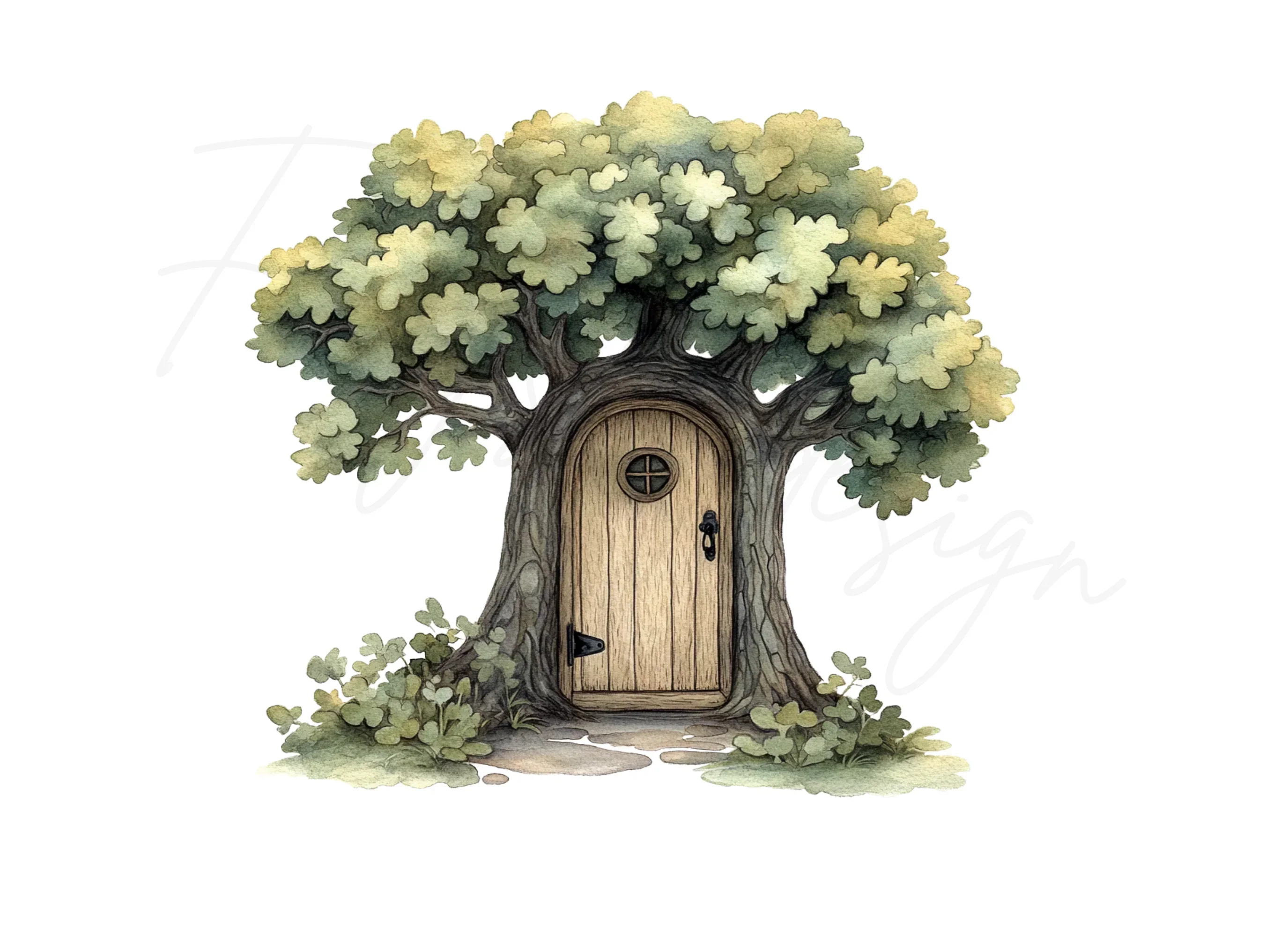 Whimsical Tree House Door Clipart Bundle - Image 3