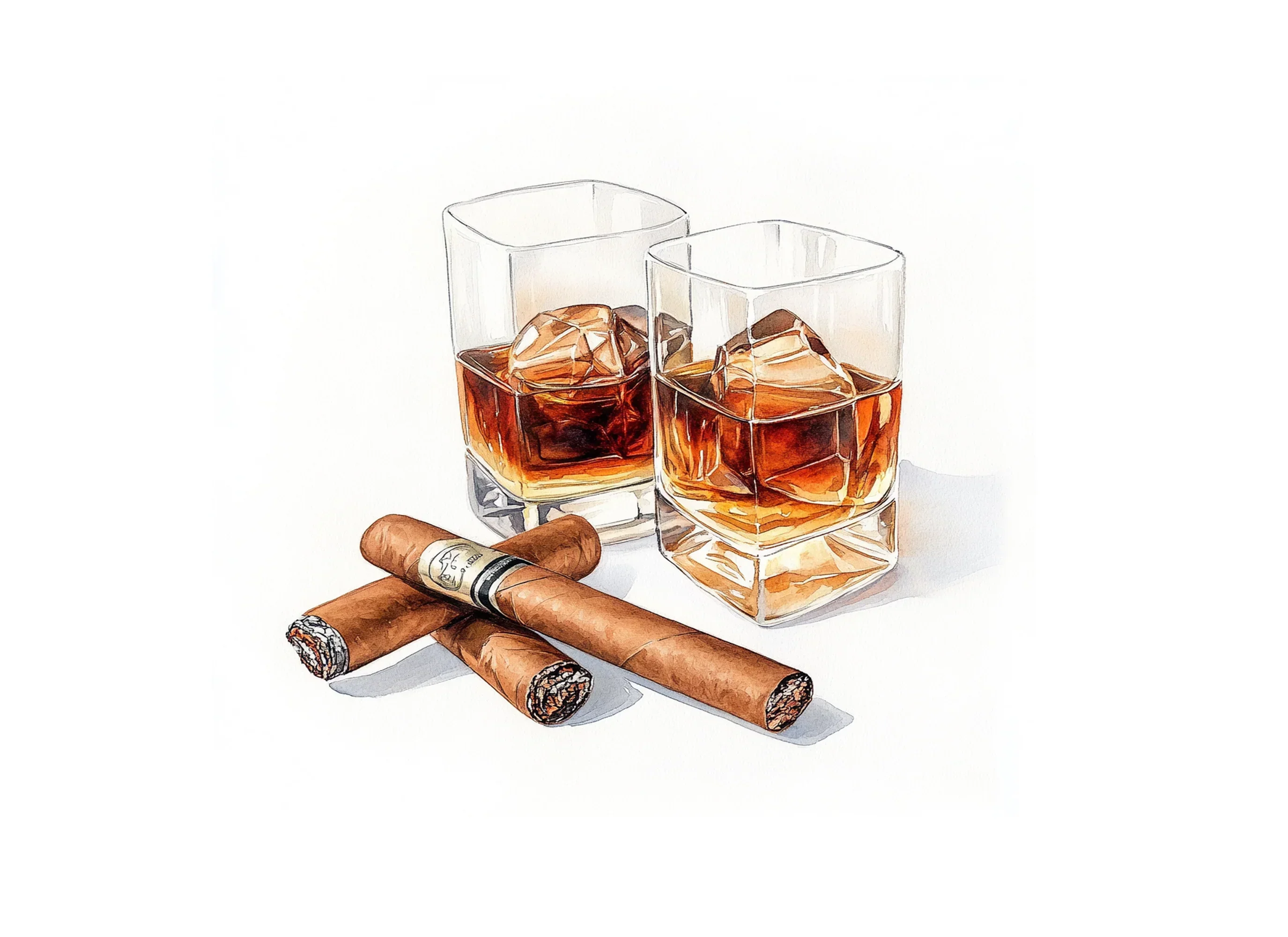 Whiskey and Cigar Clipart Bundle - Image 2