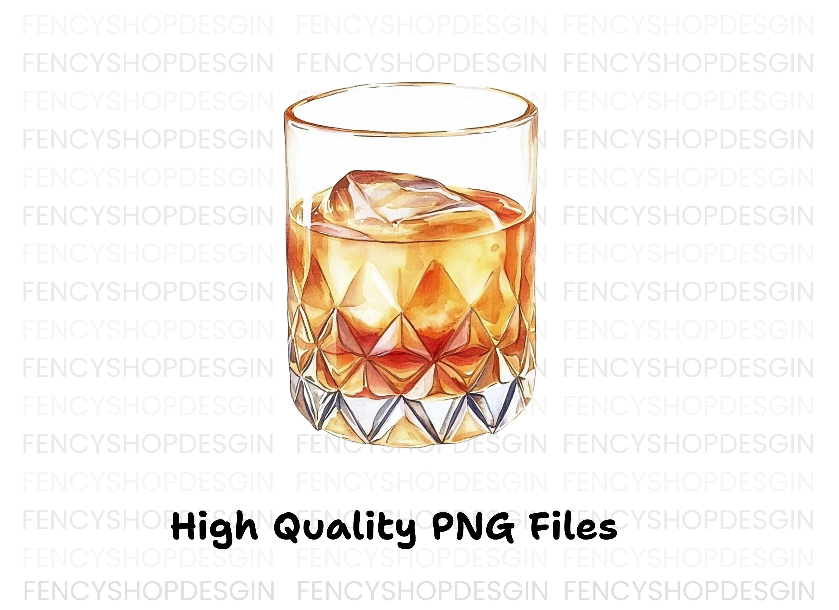 Whiskey Glasses with Ice Clipart Bundle - Image 2