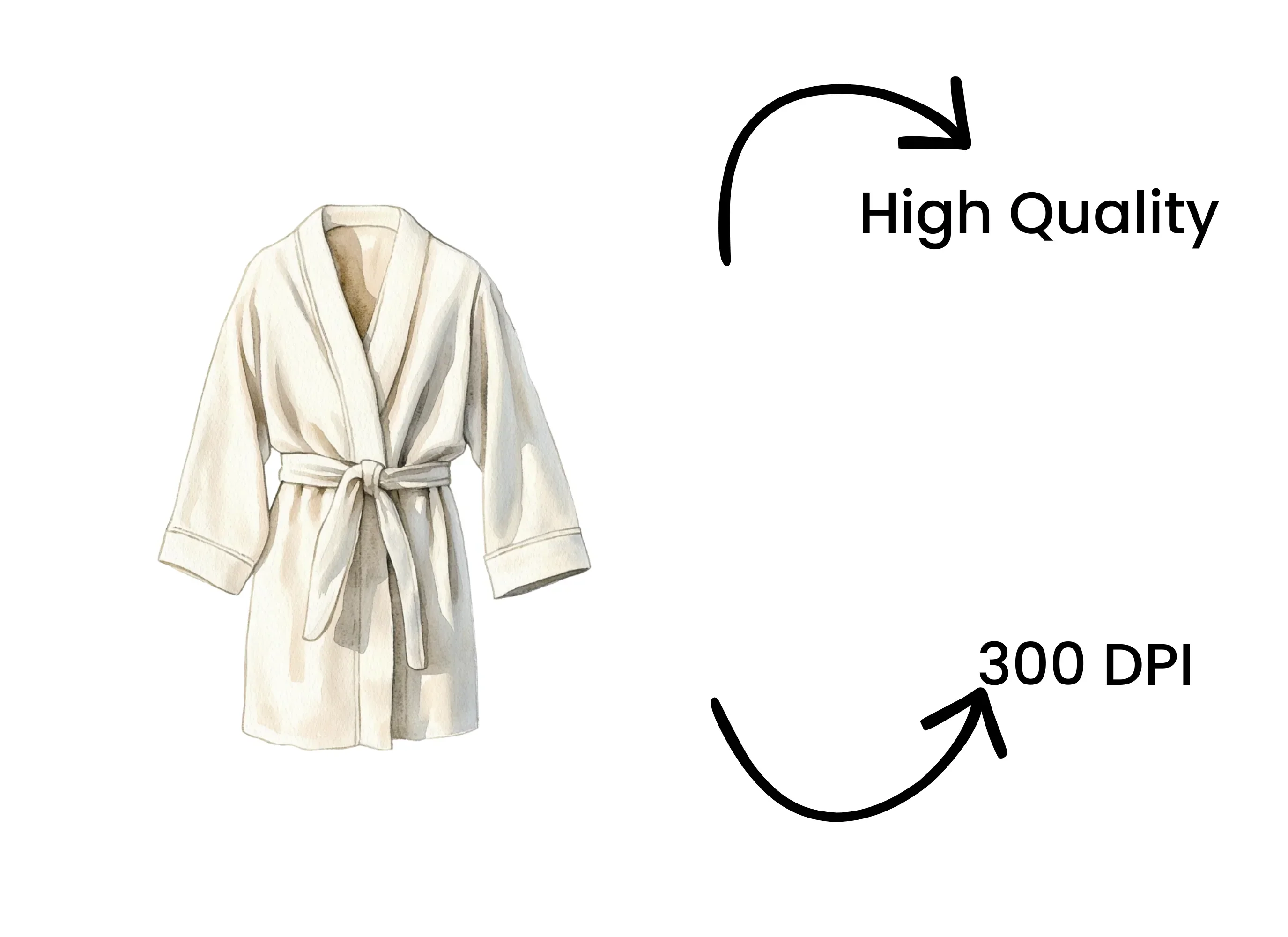 White Bathrobe Spa Clipart Bundle - Image 4