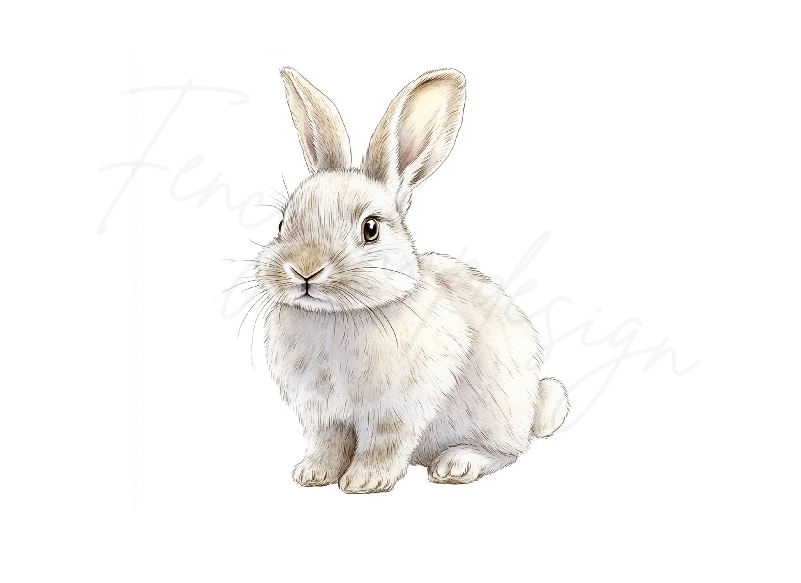 White Bunny Rabbit Clipart Bundle - Image 3