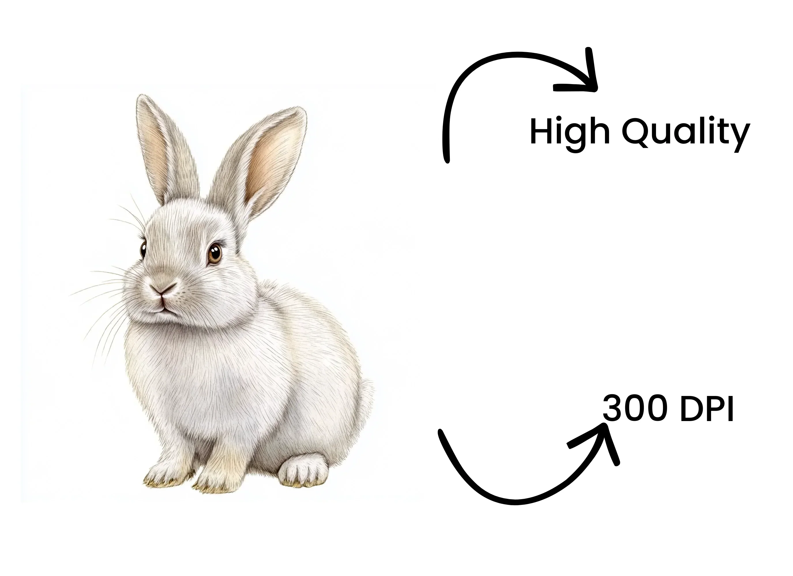 White Bunny Rabbit Clipart Bundle - Image 4