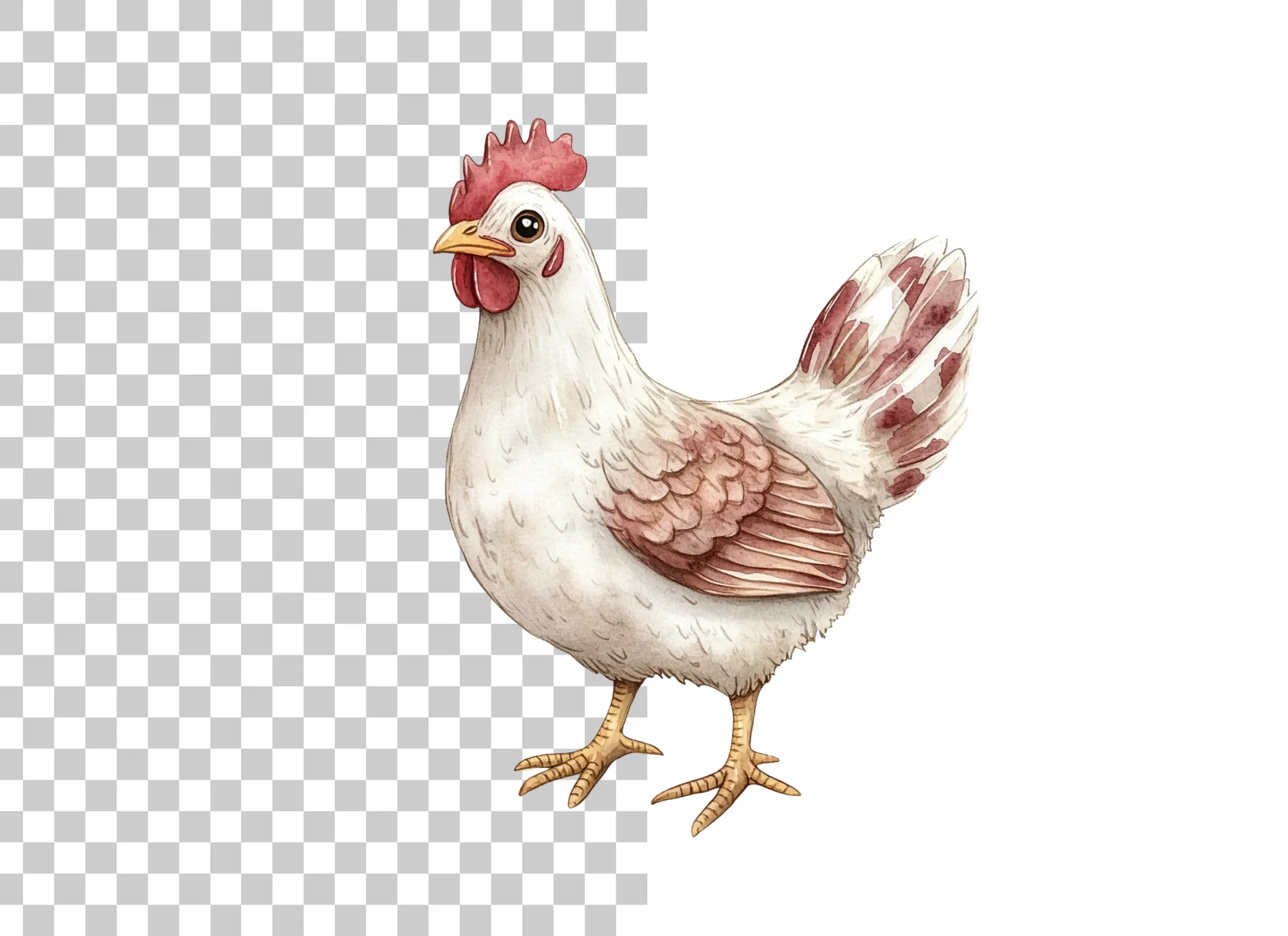 White Chicken Clipart Bundle - Image 6