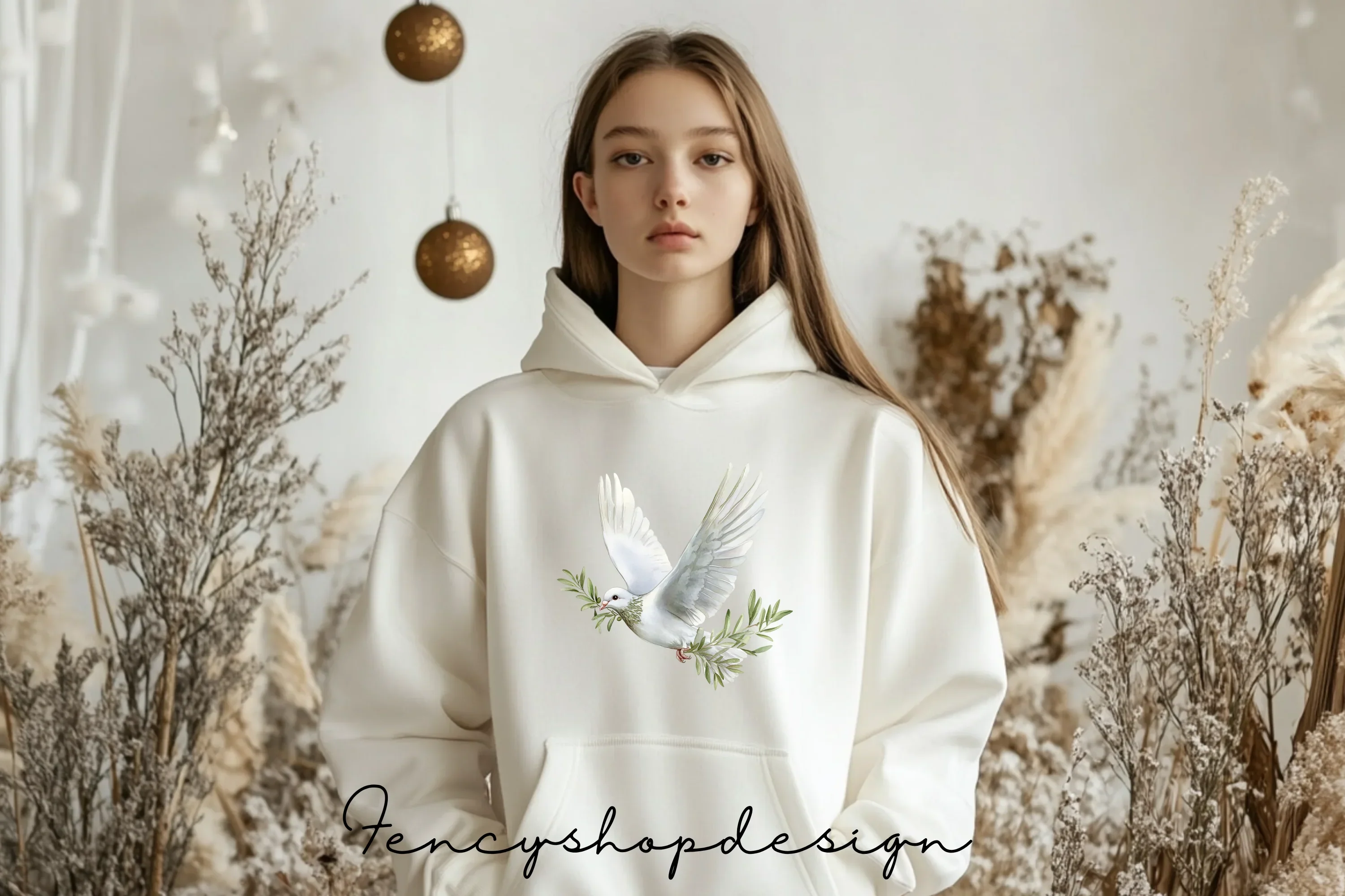 White Doves Olive Branch Clipart Bundle - Image 4