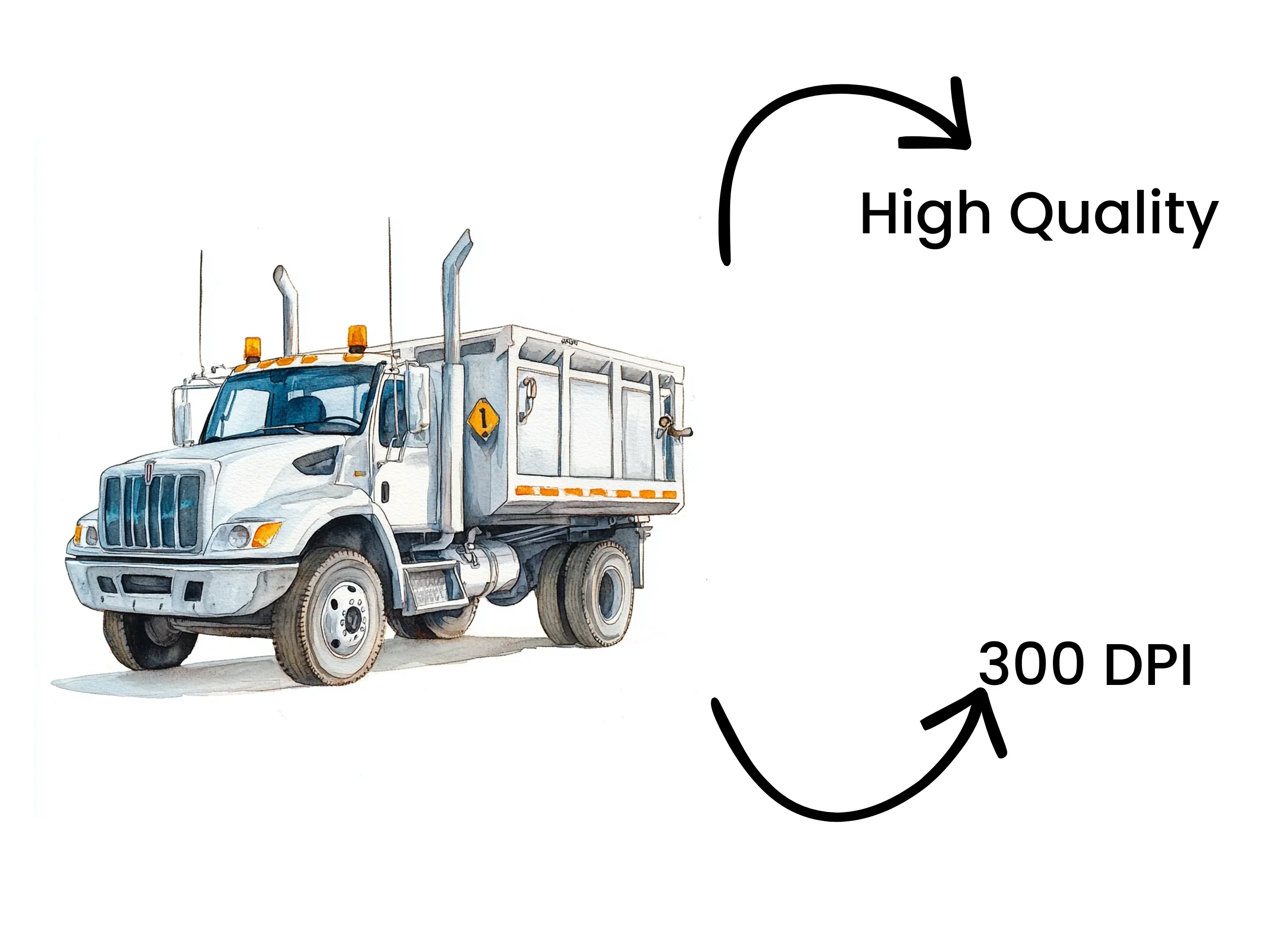 White Dump Truck Clipart Bundle - Image 4
