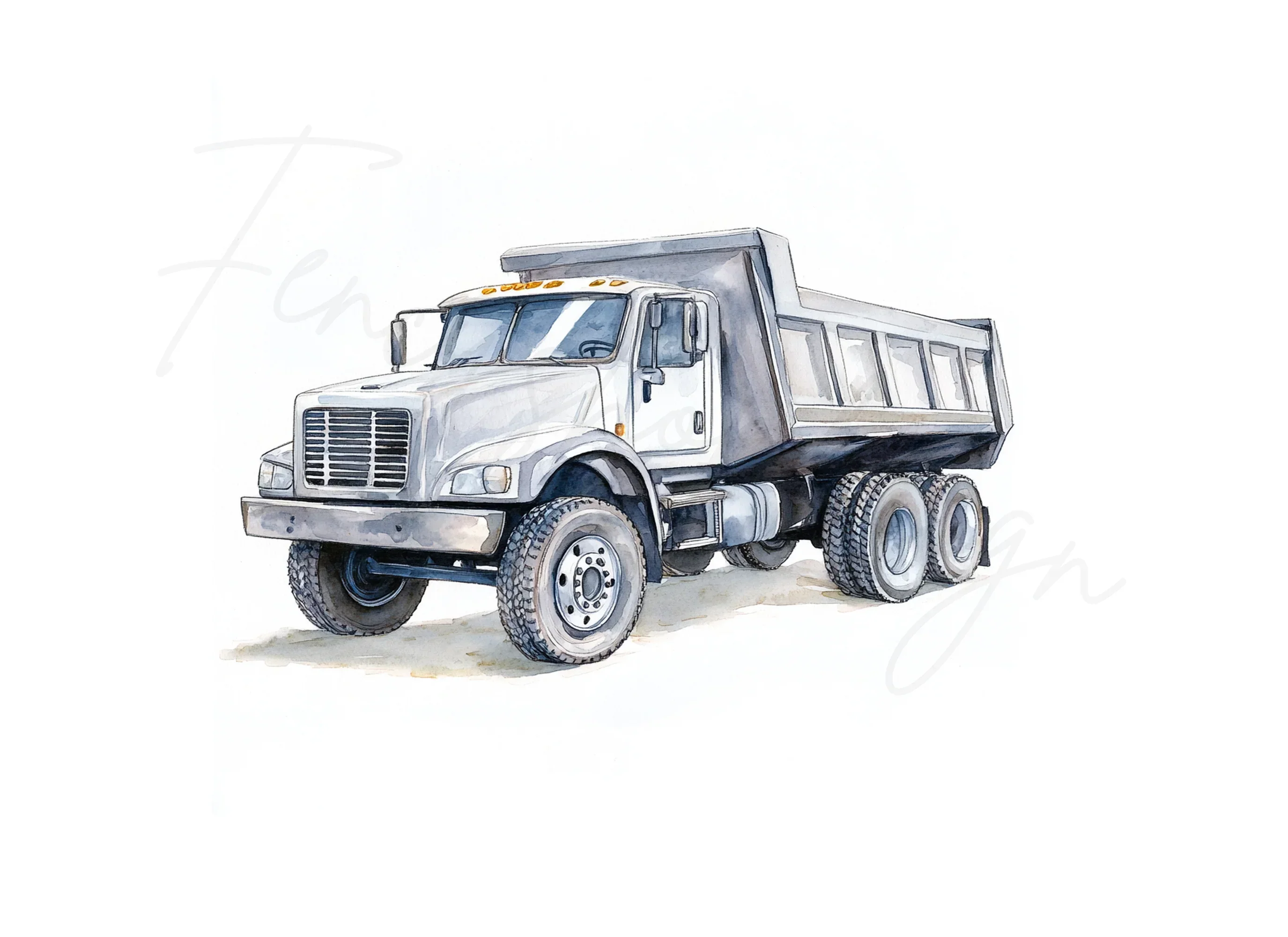 White Dump Truck Clipart Bundle - Image 2