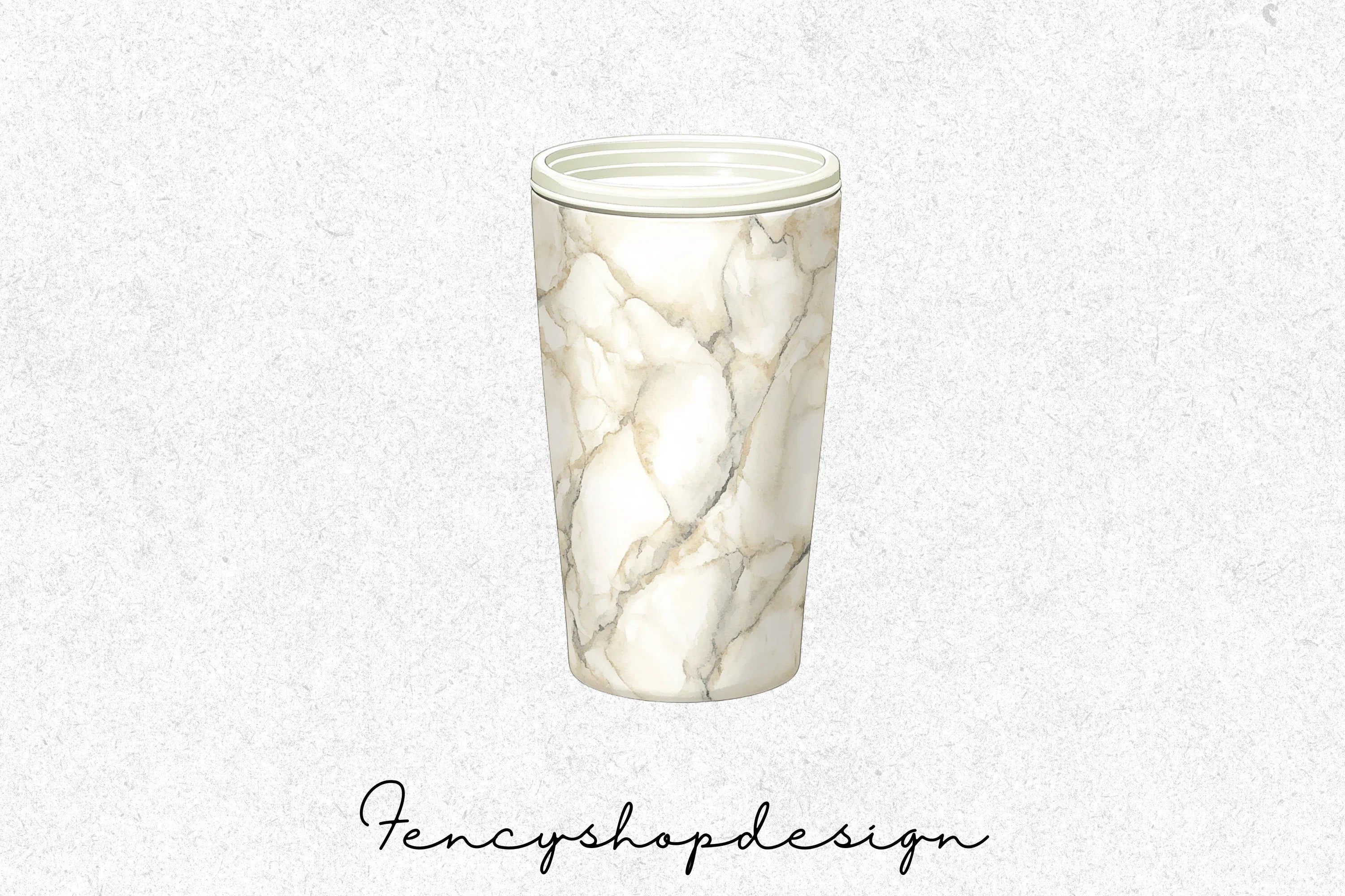 White Gold Marble Tumbler Clipart Bundle - Image 3