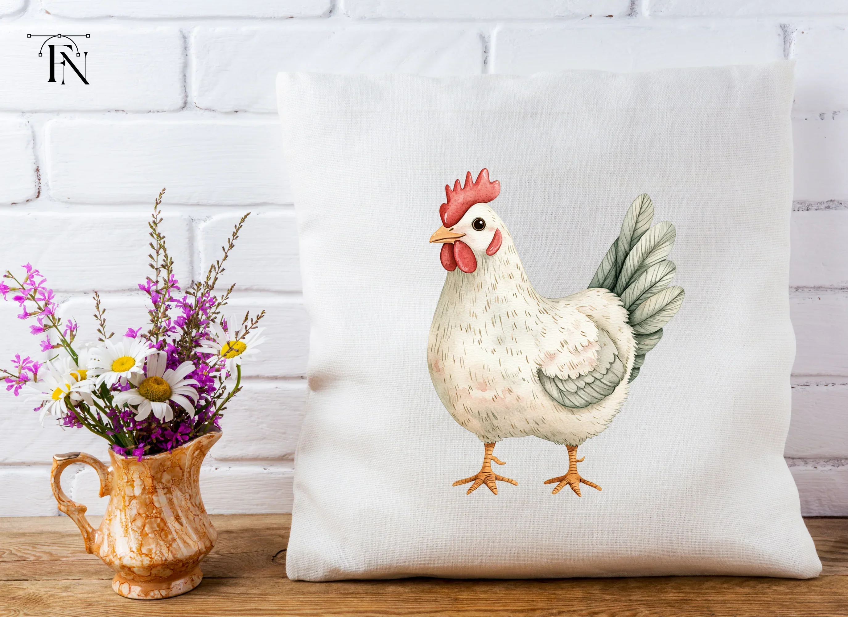 White Hen Farm Animal Clipart Bundle - Image 4