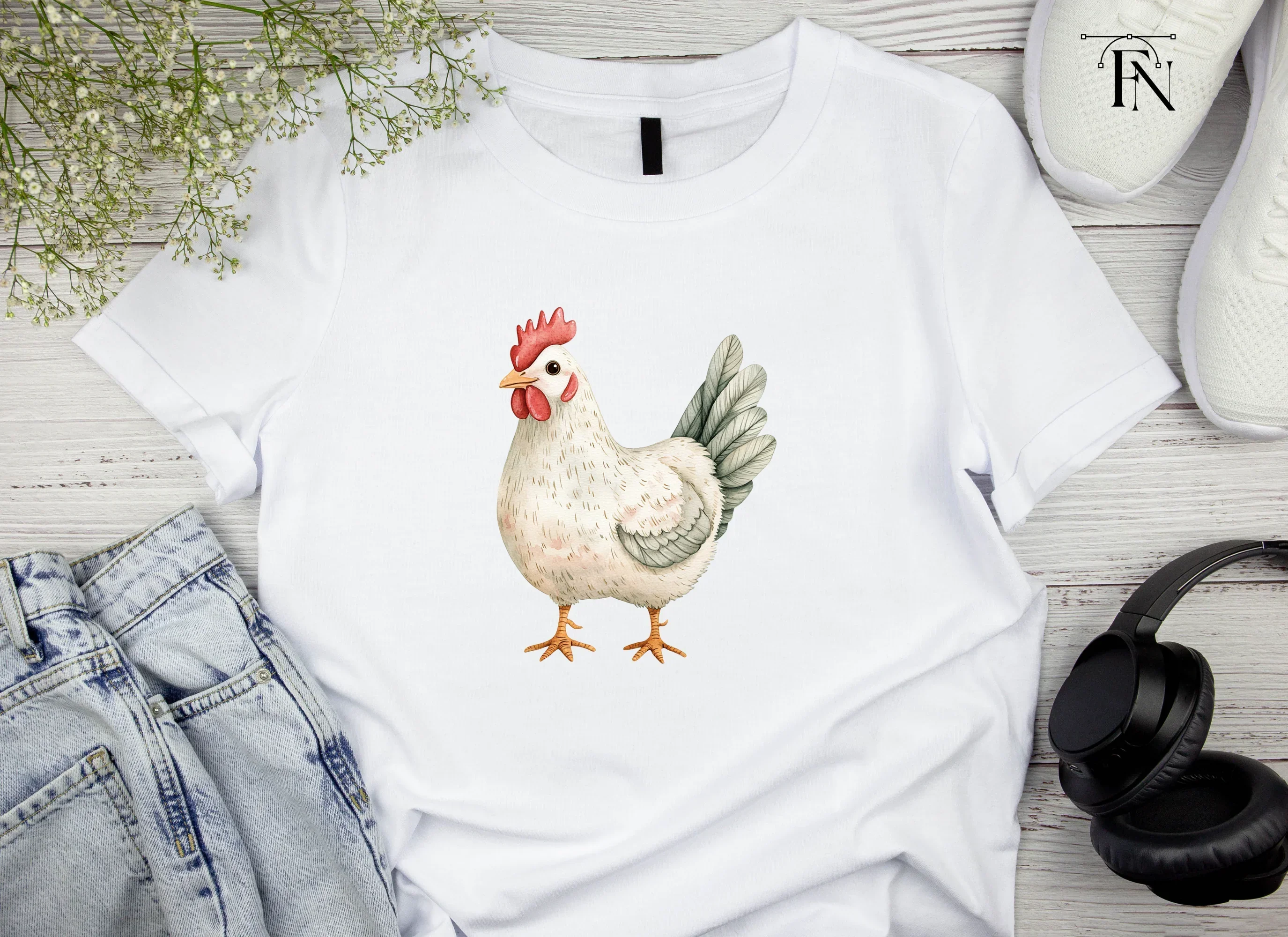 White Hen Farm Animal Clipart Bundle - Image 5