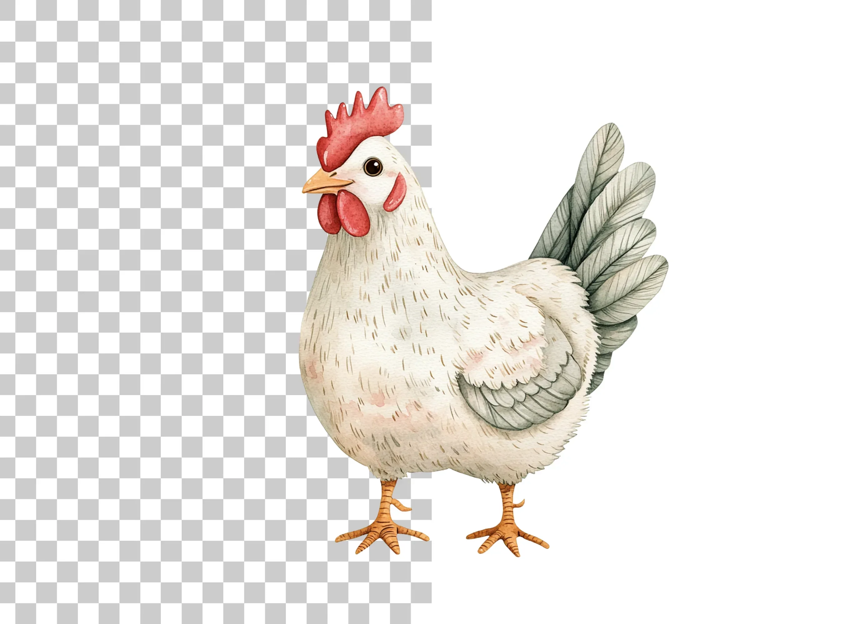 White Hen Farm Animal Clipart Bundle - Image 6