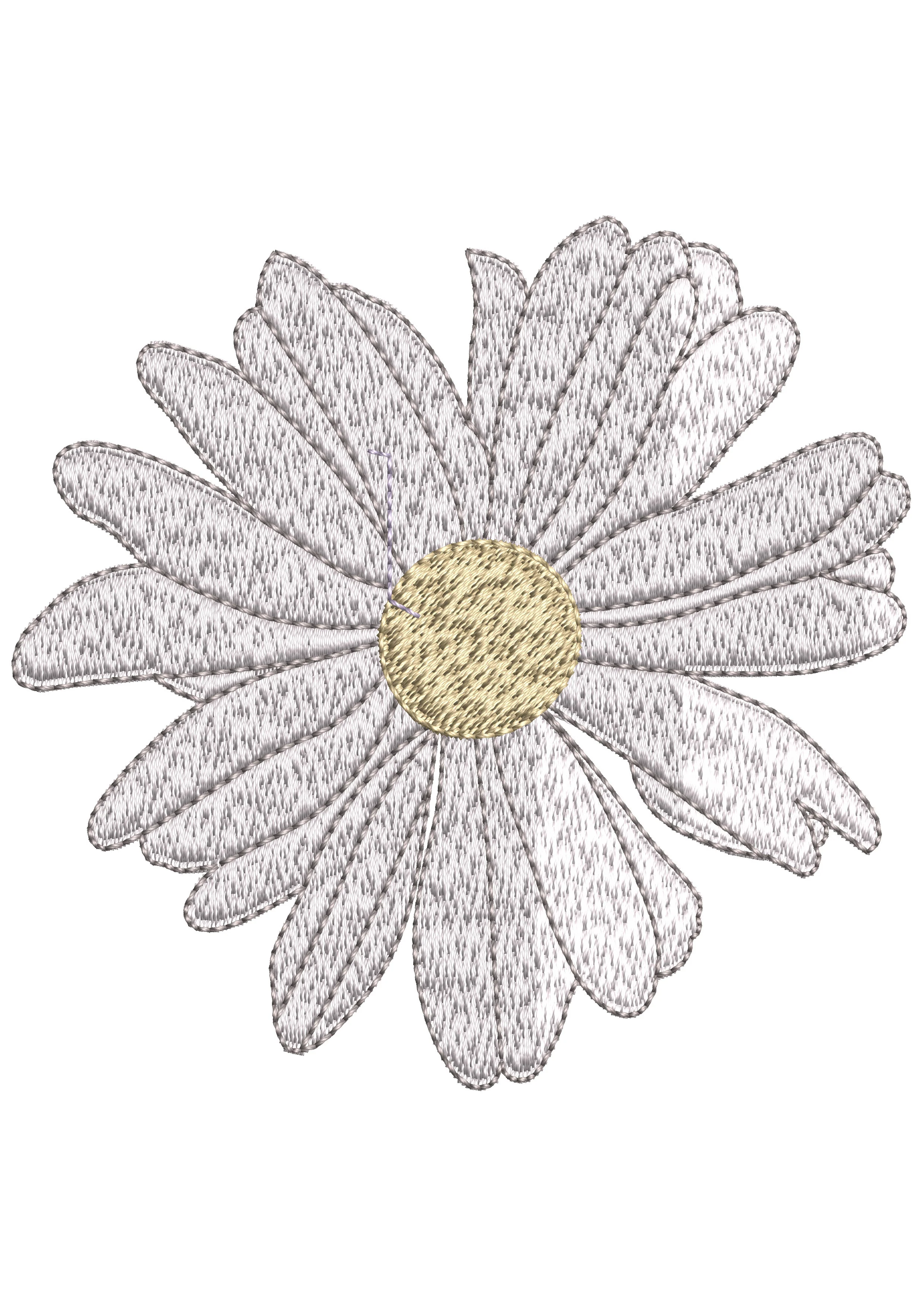 White Random Embroidery Design