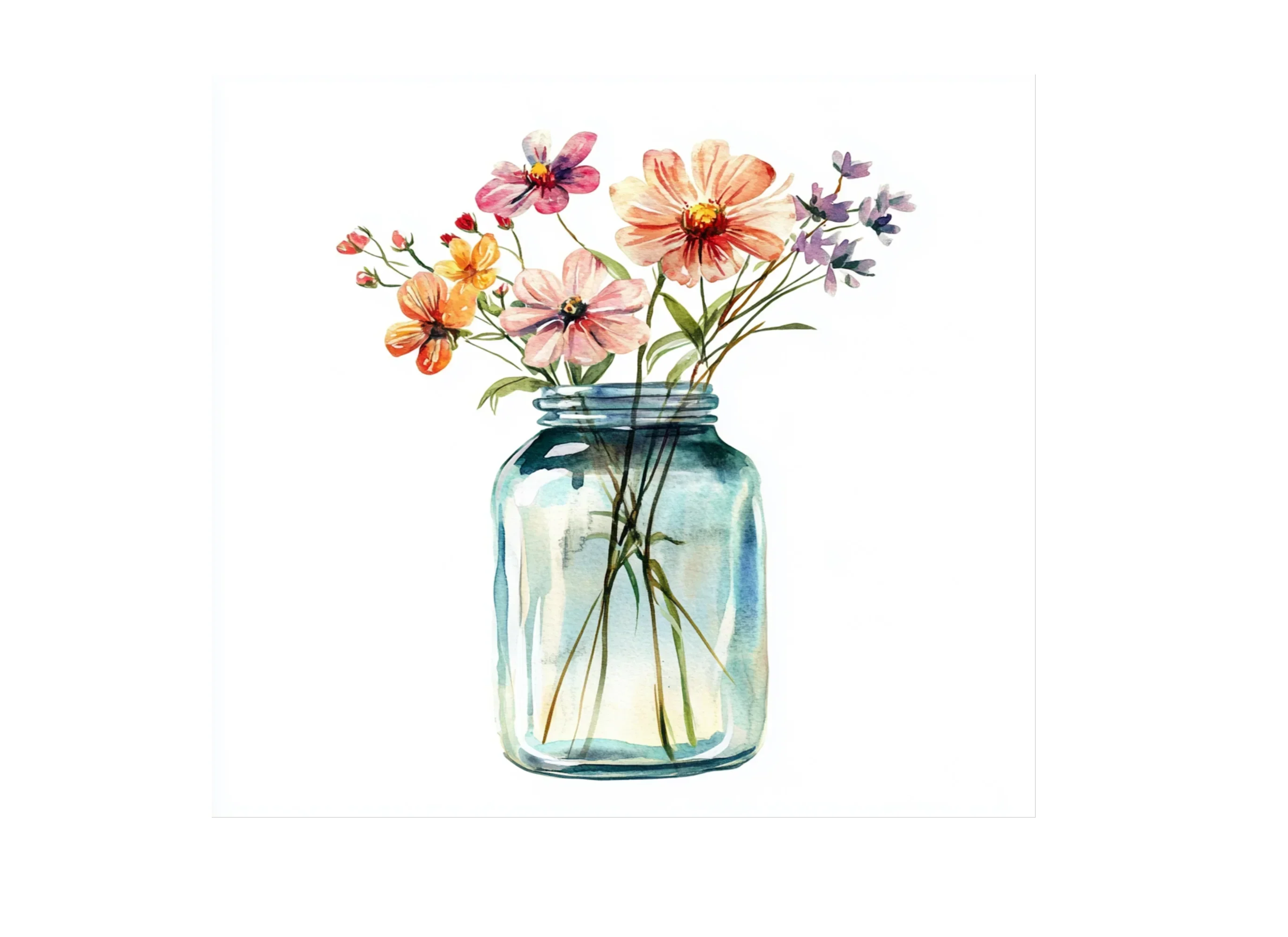 Wildflowers in Mason Jars Clipart Bundle - Image 2
