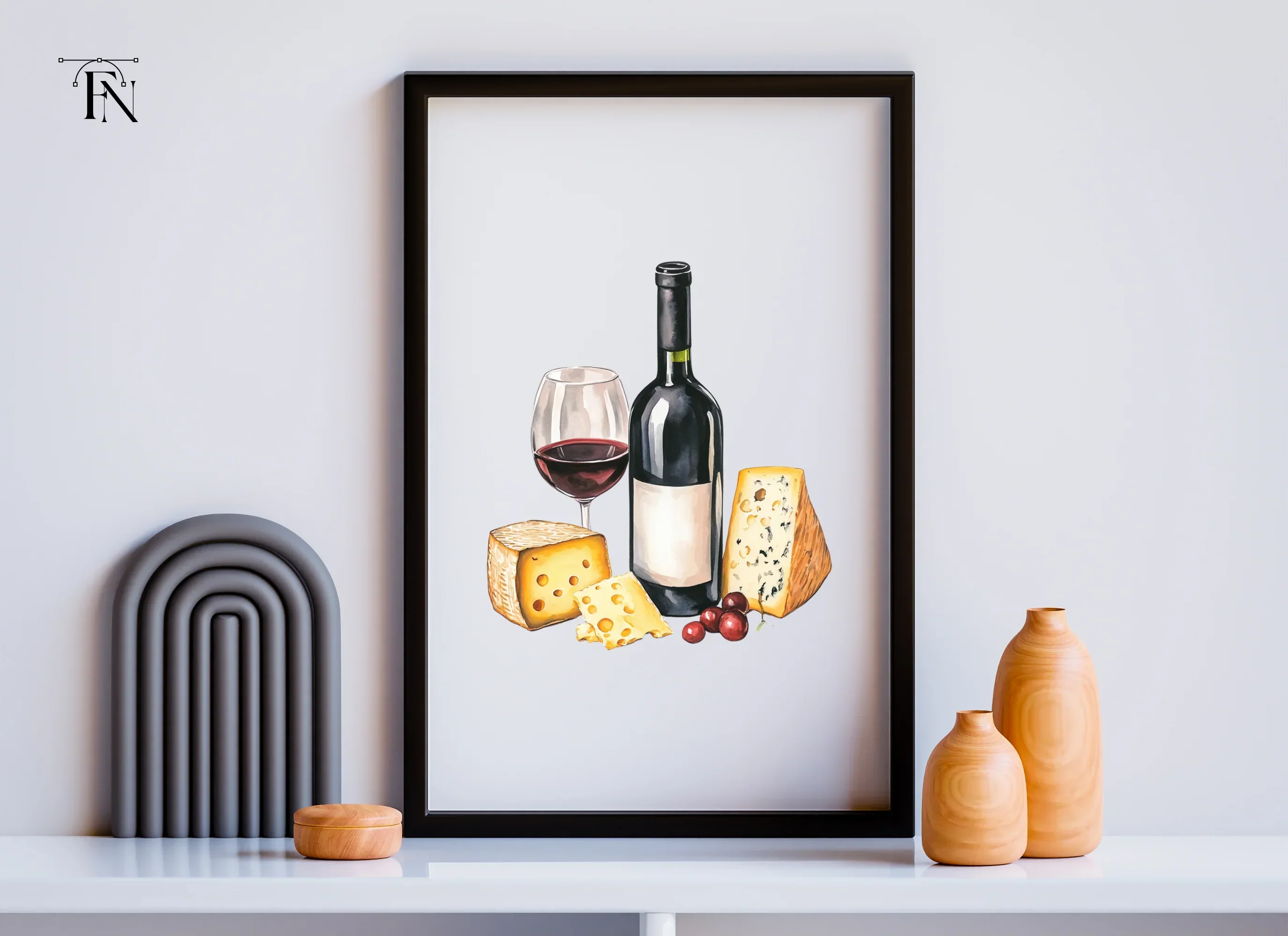 Wine and Cheese Pairing Clipart Bundle - Image 3