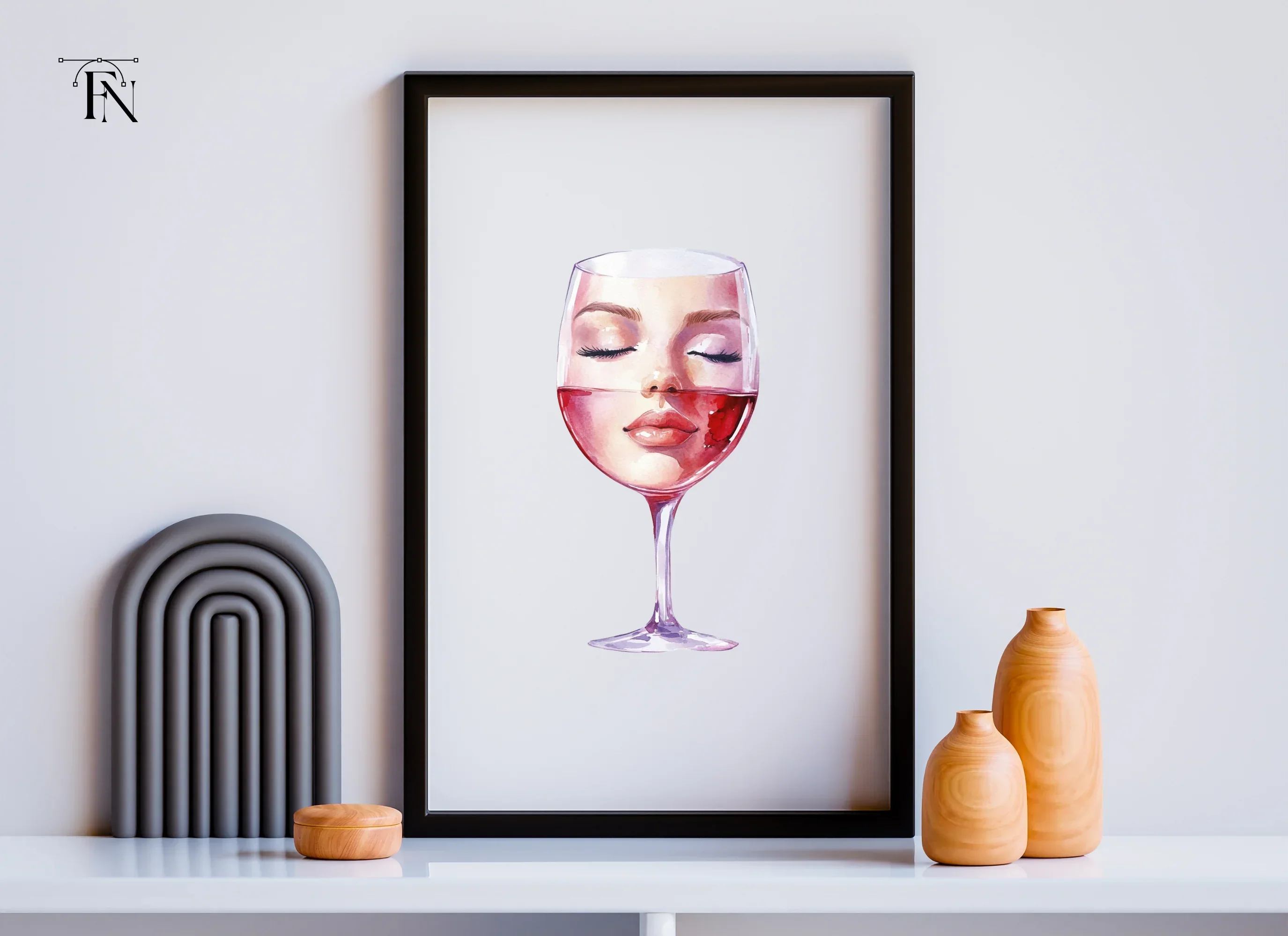 Wine Glass Faces Clipart Bundle - Image 4