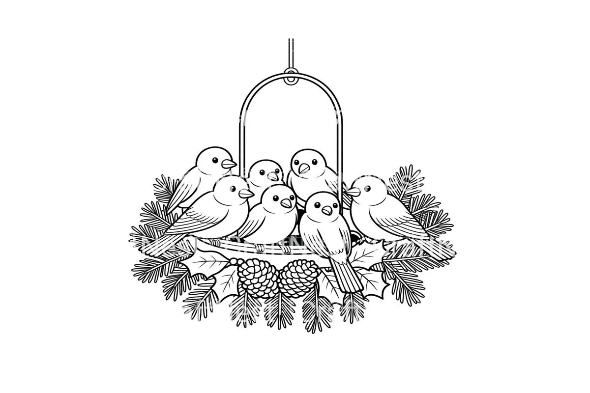 Winter Birds Feeder Coloring Books - Image 4