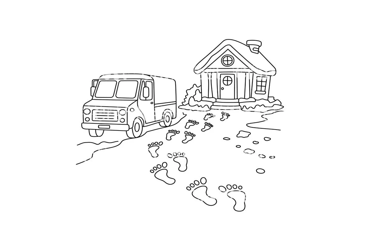 Winter Delivery Truck Coloring Books - Image 2