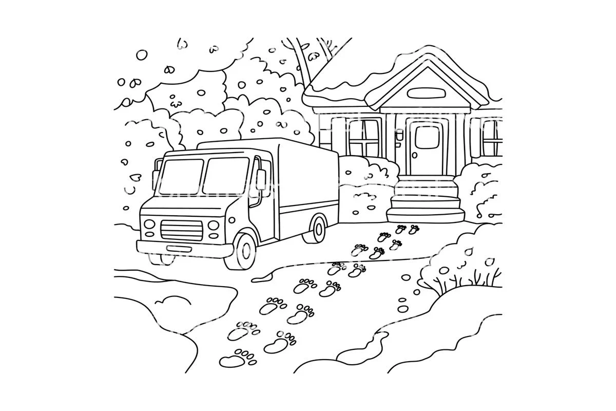 Winter Delivery Truck Coloring Books - Image 3