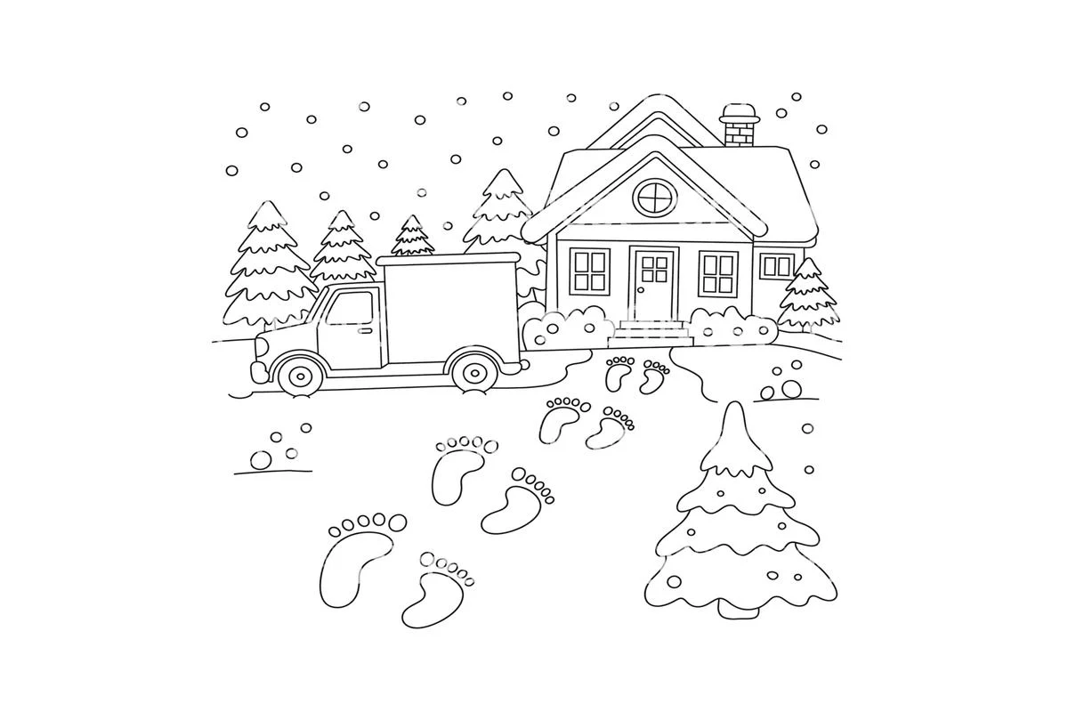 Winter Delivery Truck Coloring Books - Image 4