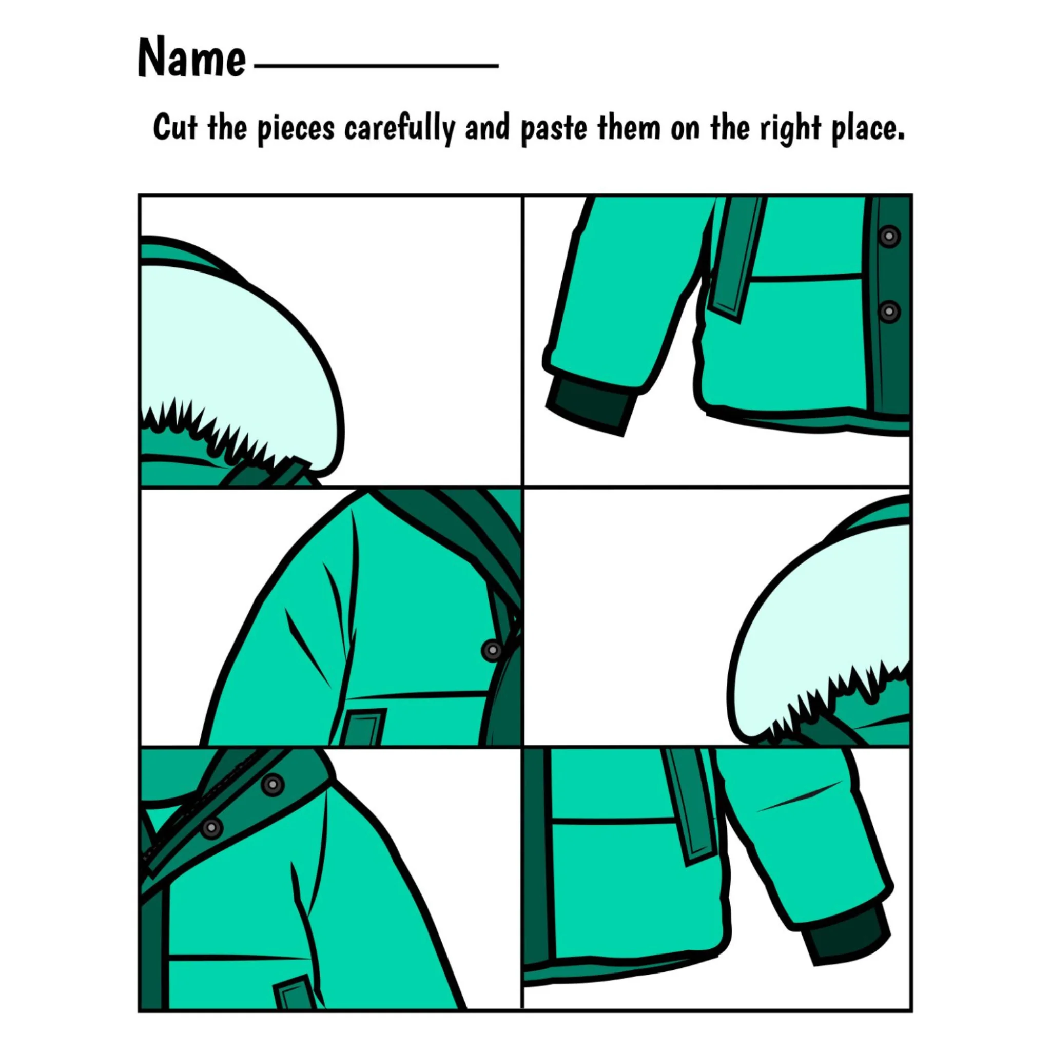 Winter Fine Motor Puzzles Cut and Paste Activities - Image 2