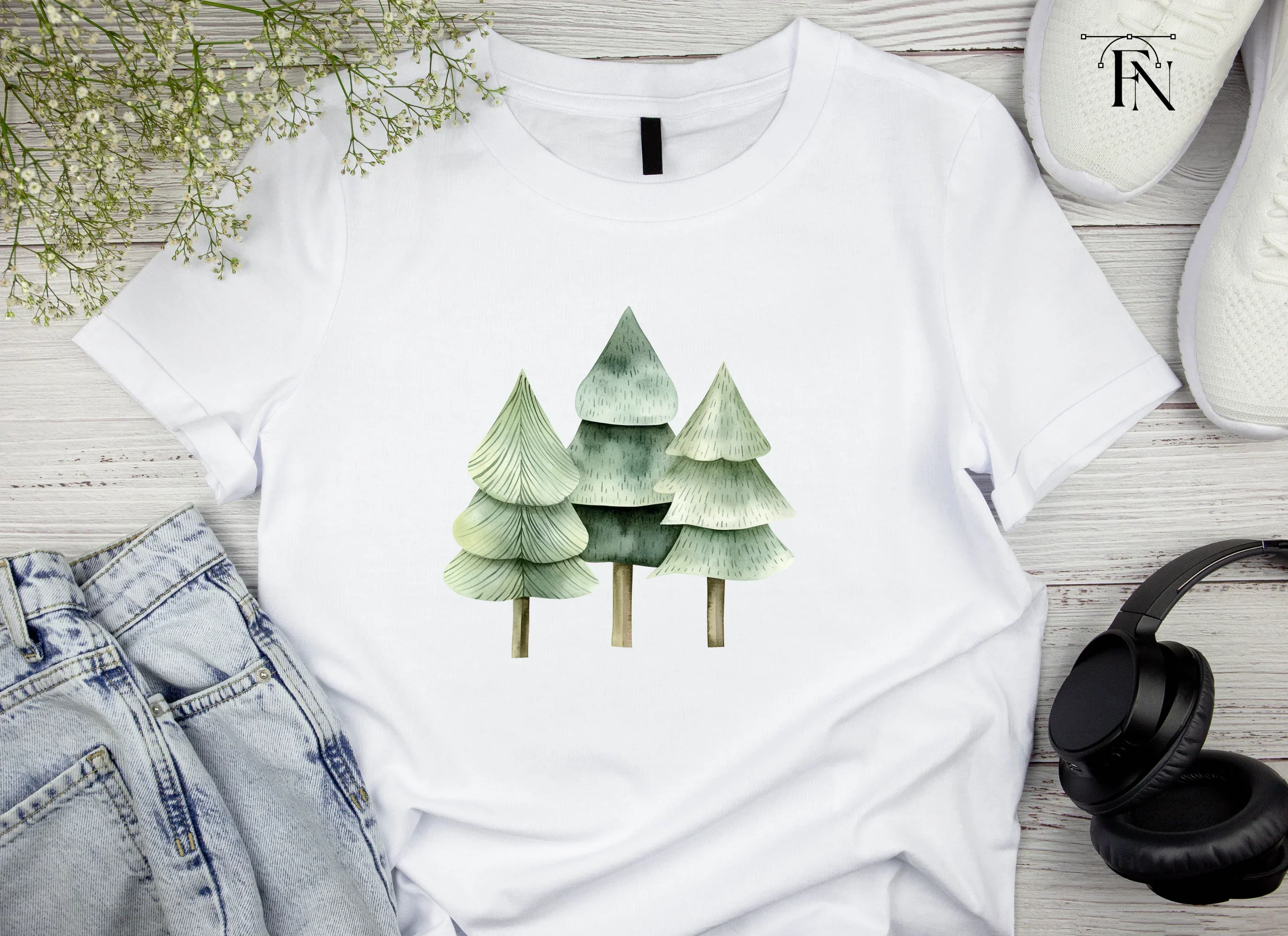 Winter Forest Pine Tree Clipart Bundle - Image 4