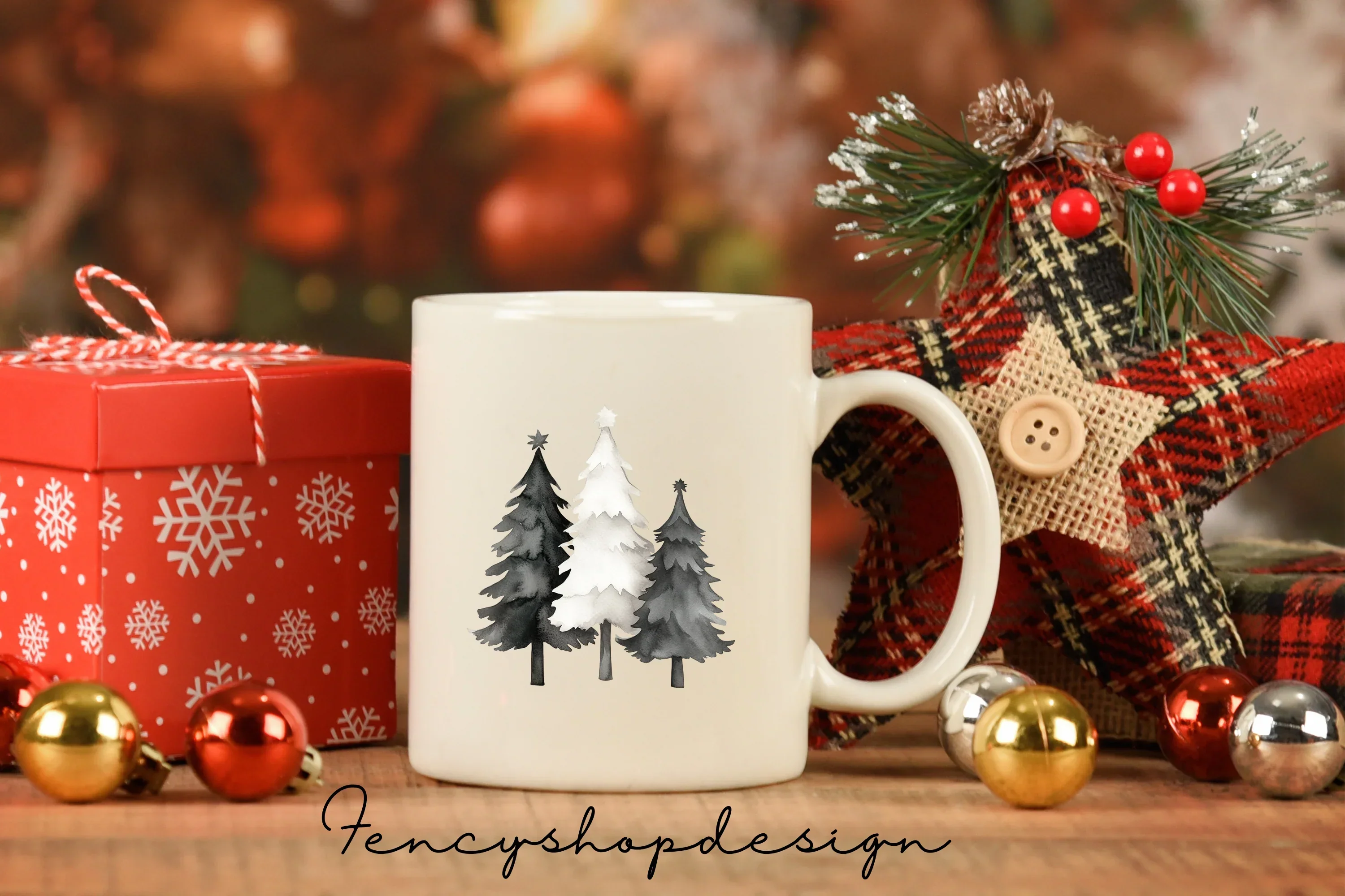 Winter Forest Tree Clipart Bundle - Image 3