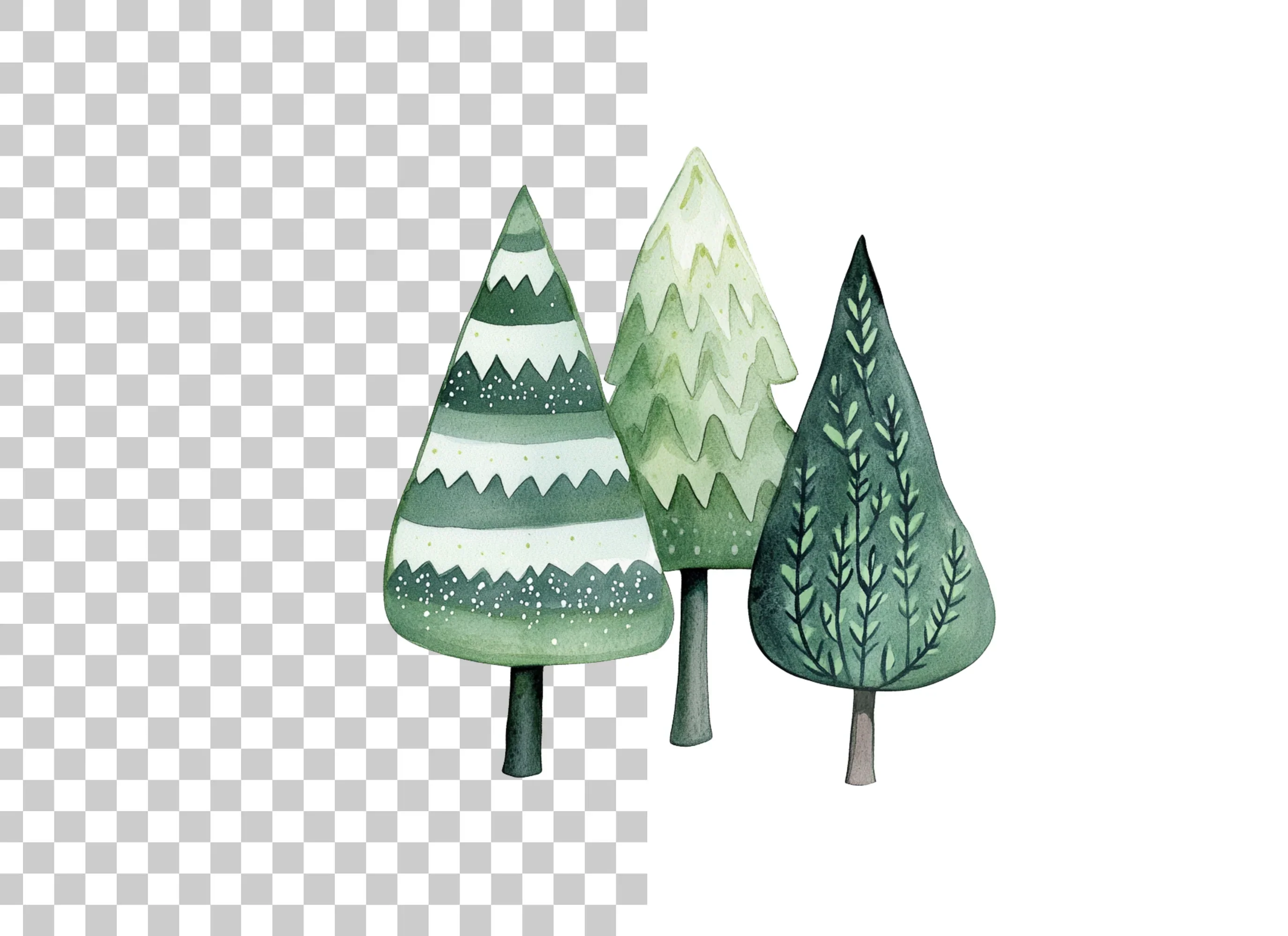 Winter Forest Tree Clipart Bundle - Image 2