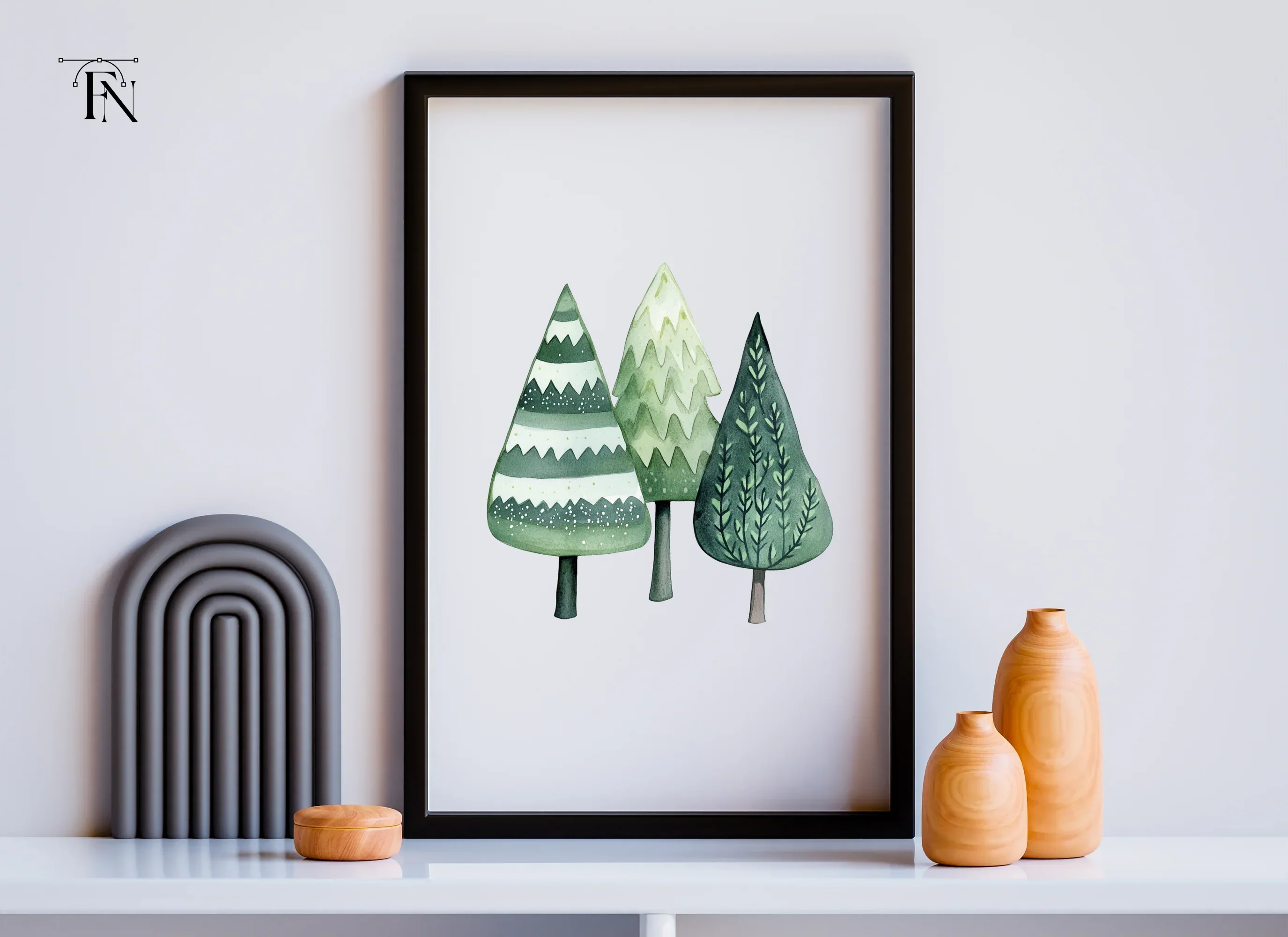 Winter Forest Tree Clipart Bundle - Image 6