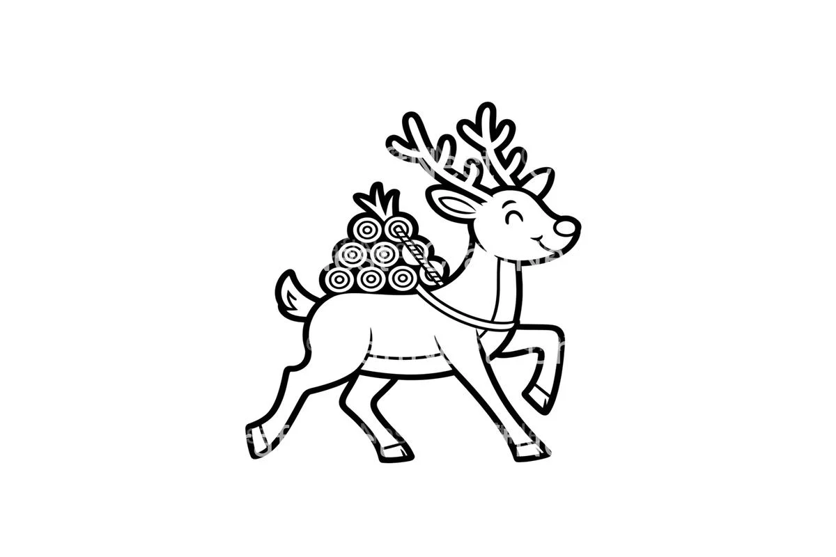 Winter Fun Kids Reindeer Coloring Books - Image 4