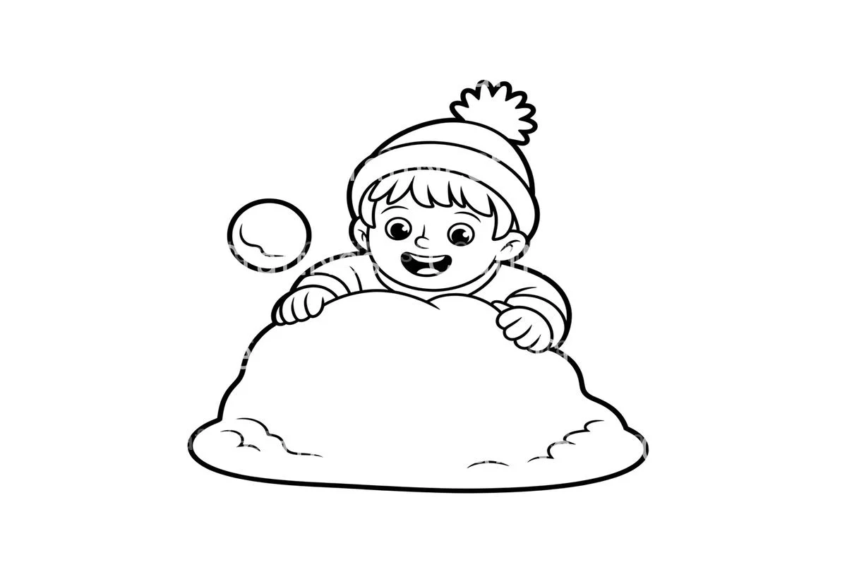 Winter Fun Snowball Fight Coloring Books - Image 4